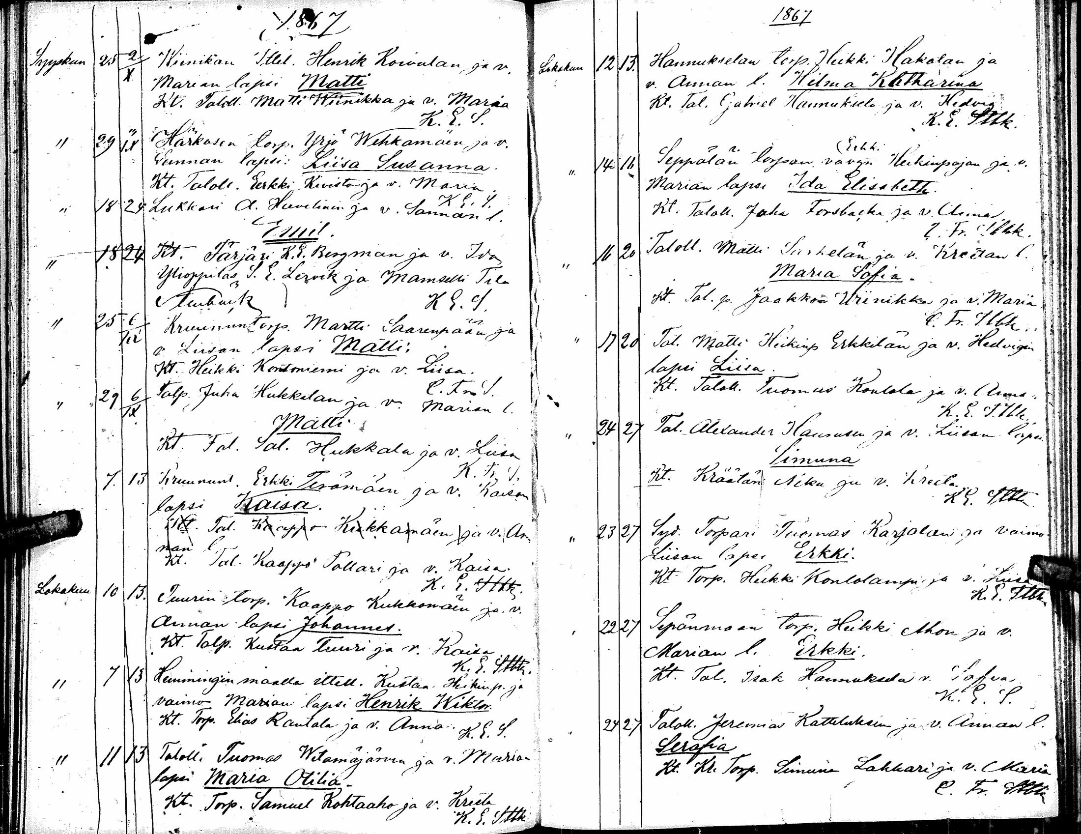 [ ../kirjat/Kirkonkirjat/alavus/syntyneet_1855-1870_uk318-319/kuvat/167.jpg ]