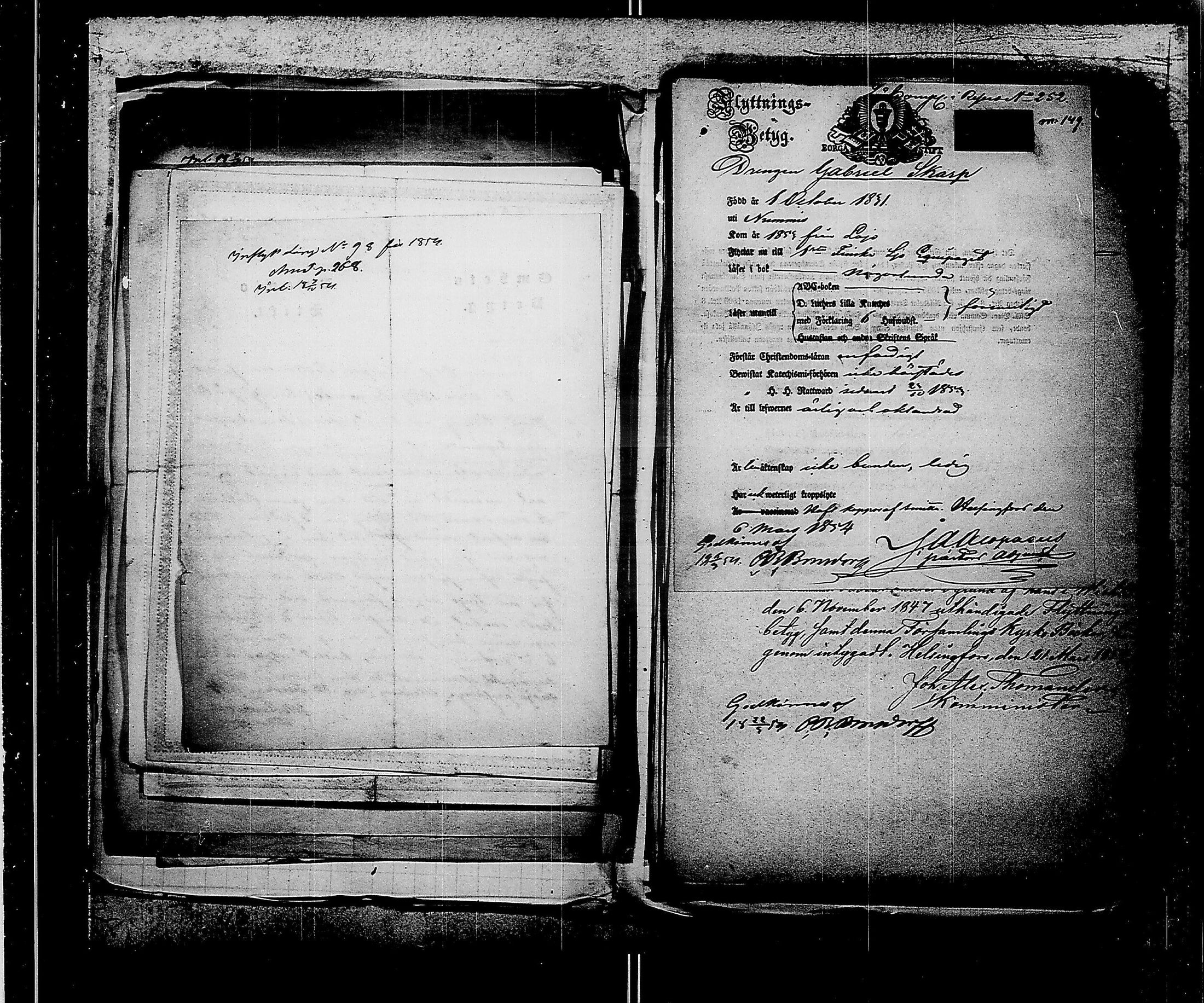 [ ../kirjat/Kirkonkirjat/ensimmainen_suomen_meriekipaasi/muuttokirjoja_1854-1855_es177/kuvat/109.jpg ]