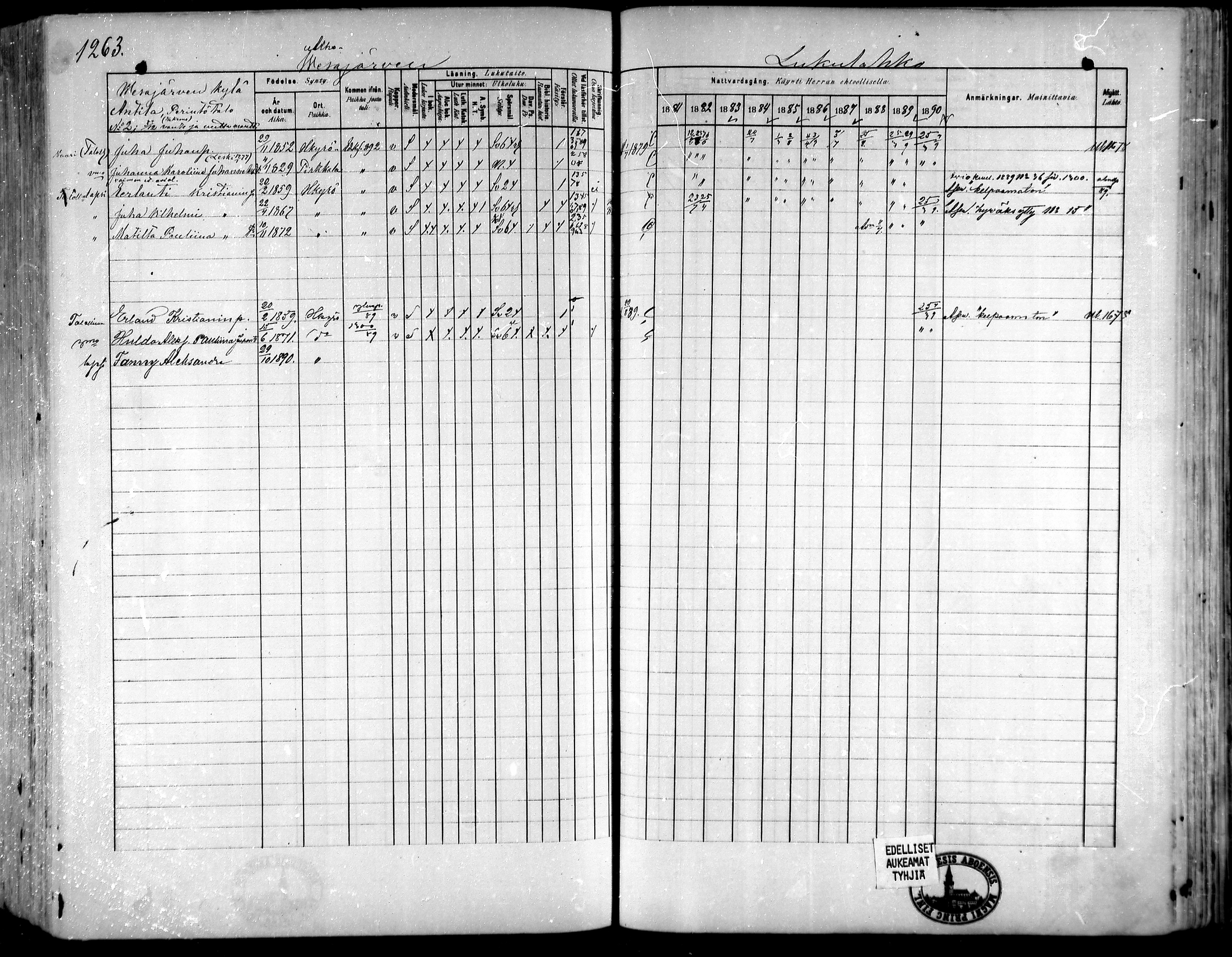 [ ../kirjat/Kirkonkirjat/hameenkyro/rippikirja_1881-1890_mko261-303/kuvat/1181.jpg ]
