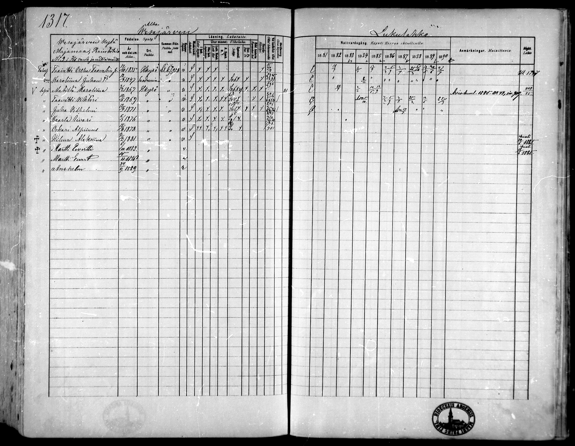 [ ../kirjat/Kirkonkirjat/hameenkyro/rippikirja_1881-1890_mko261-303/kuvat/1235.jpg ]