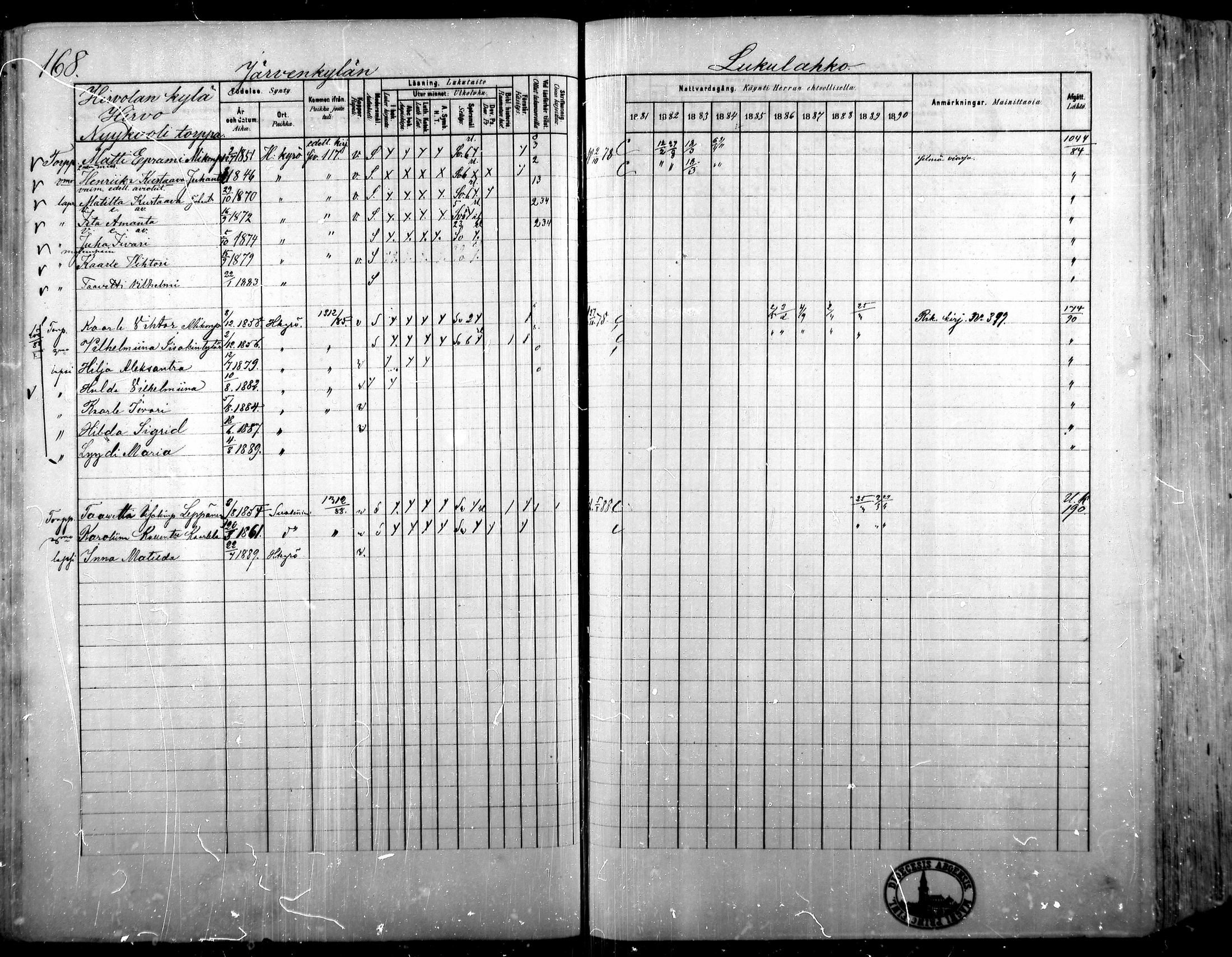 [ ../kirjat/Kirkonkirjat/hameenkyro/rippikirja_1881-1890_mko261-303/kuvat/151.jpg ]