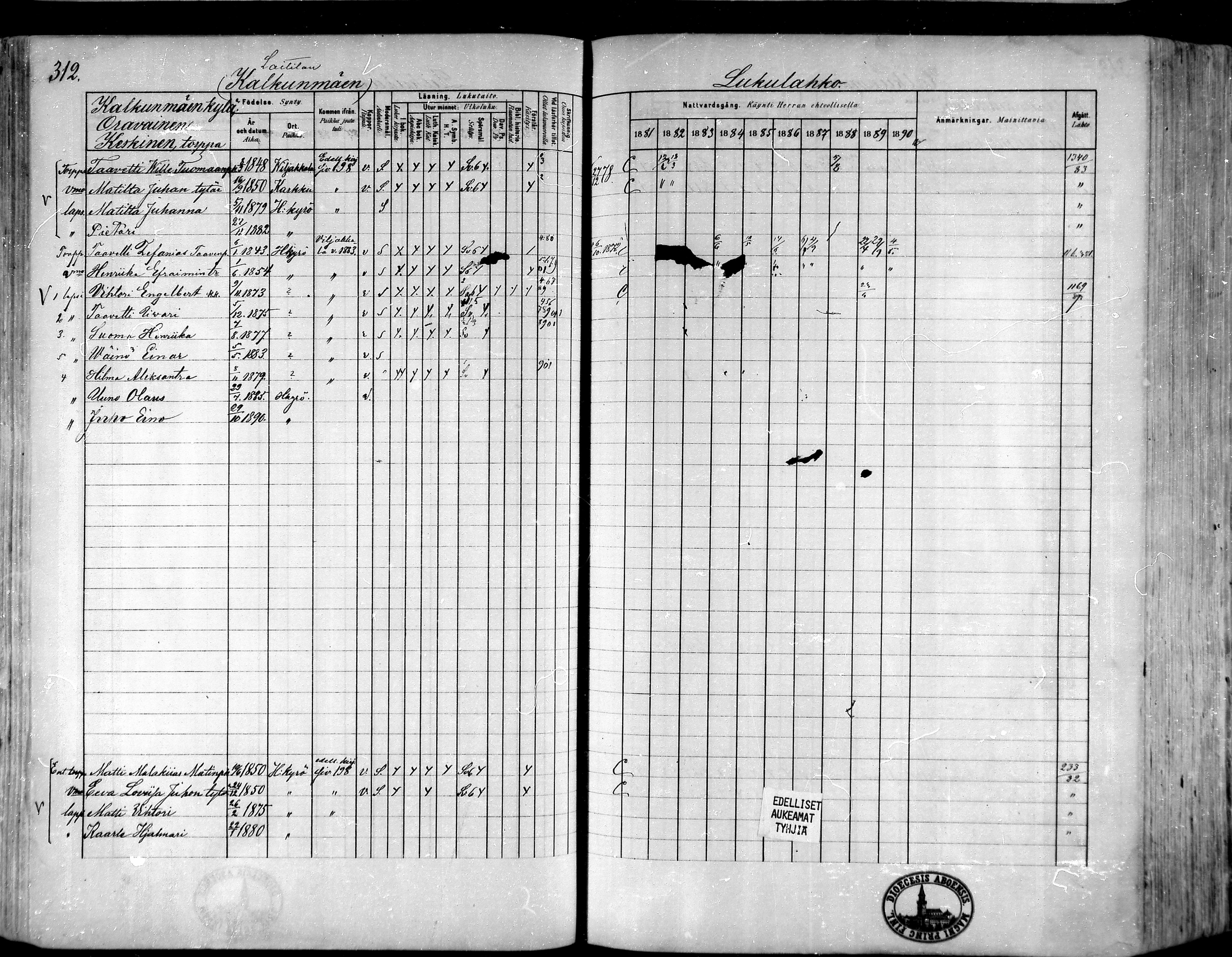 [ ../kirjat/Kirkonkirjat/hameenkyro/rippikirja_1881-1890_mko261-303/kuvat/284.jpg ]