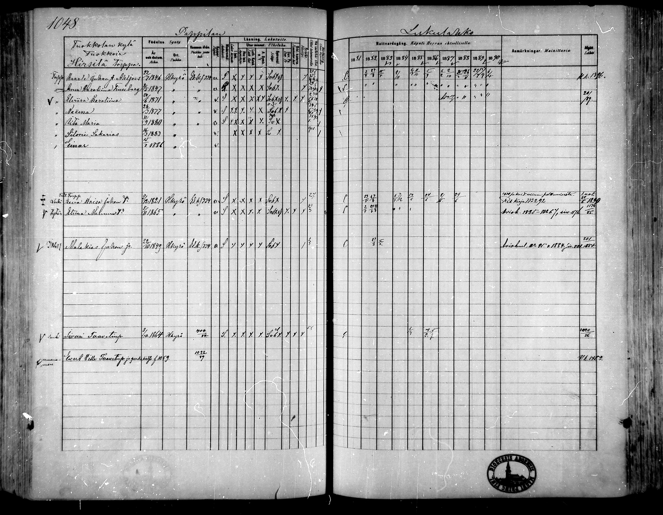 [ ../kirjat/Kirkonkirjat/hameenkyro/rippikirja_1881-1890_mko261-303/kuvat/976.jpg ]