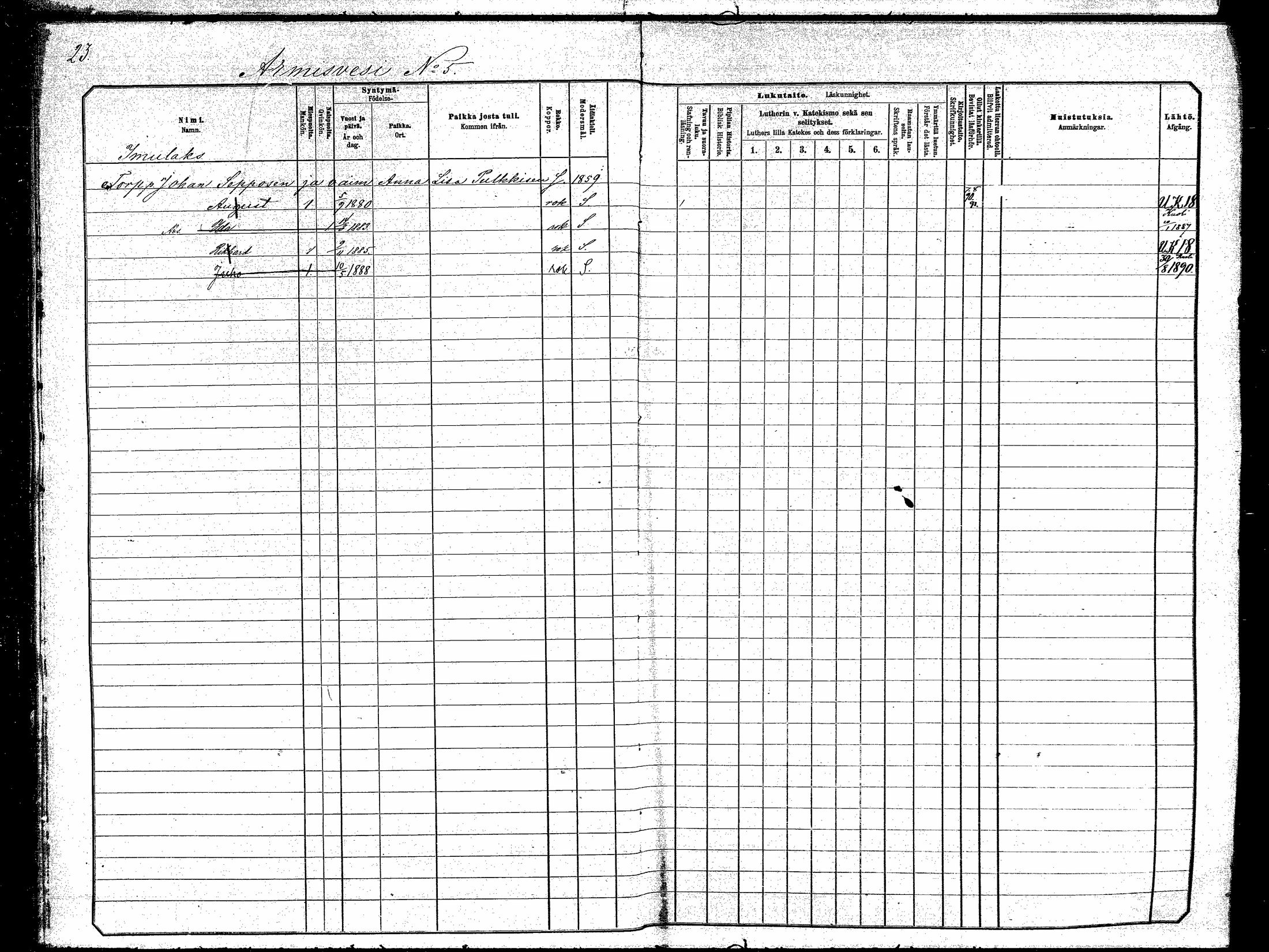 [ ../kirjat/Kirkonkirjat/hankasalmi/lastenkirja_1881-1890_mko531-551/kuvat/21.jpg ]