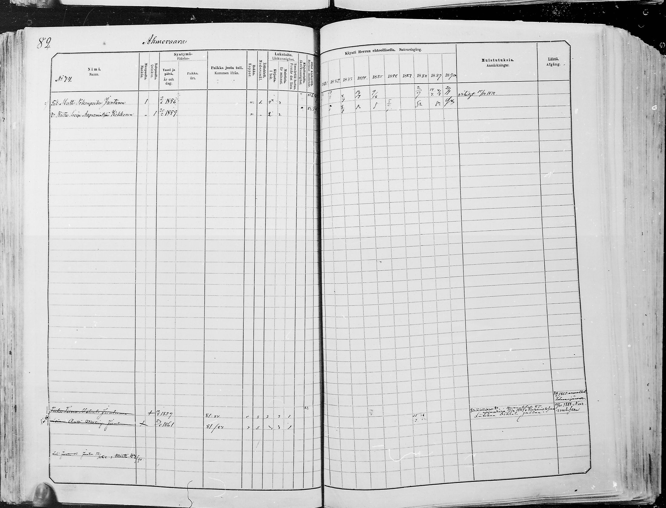 [ ../kirjat/Kirkonkirjat/juuka/rippikirja_1881-1890_mko53-84/kuvat/78.jpg ]