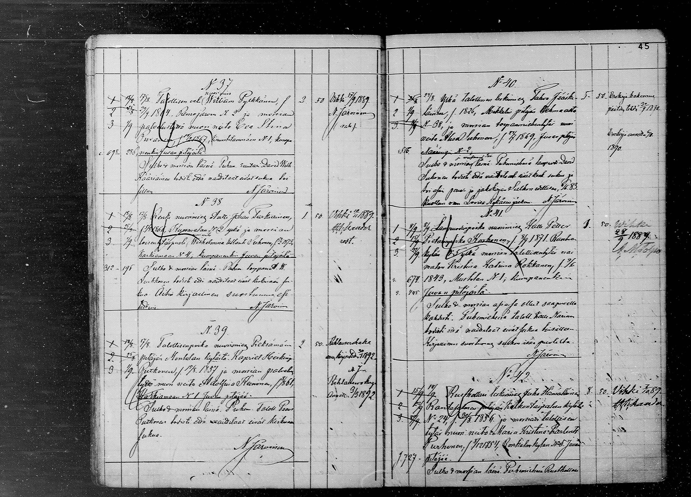 [ ../kirjat/Kirkonkirjat/juva/kuulutetut_1886-1891_mko6-8/kuvat/45.jpg ]