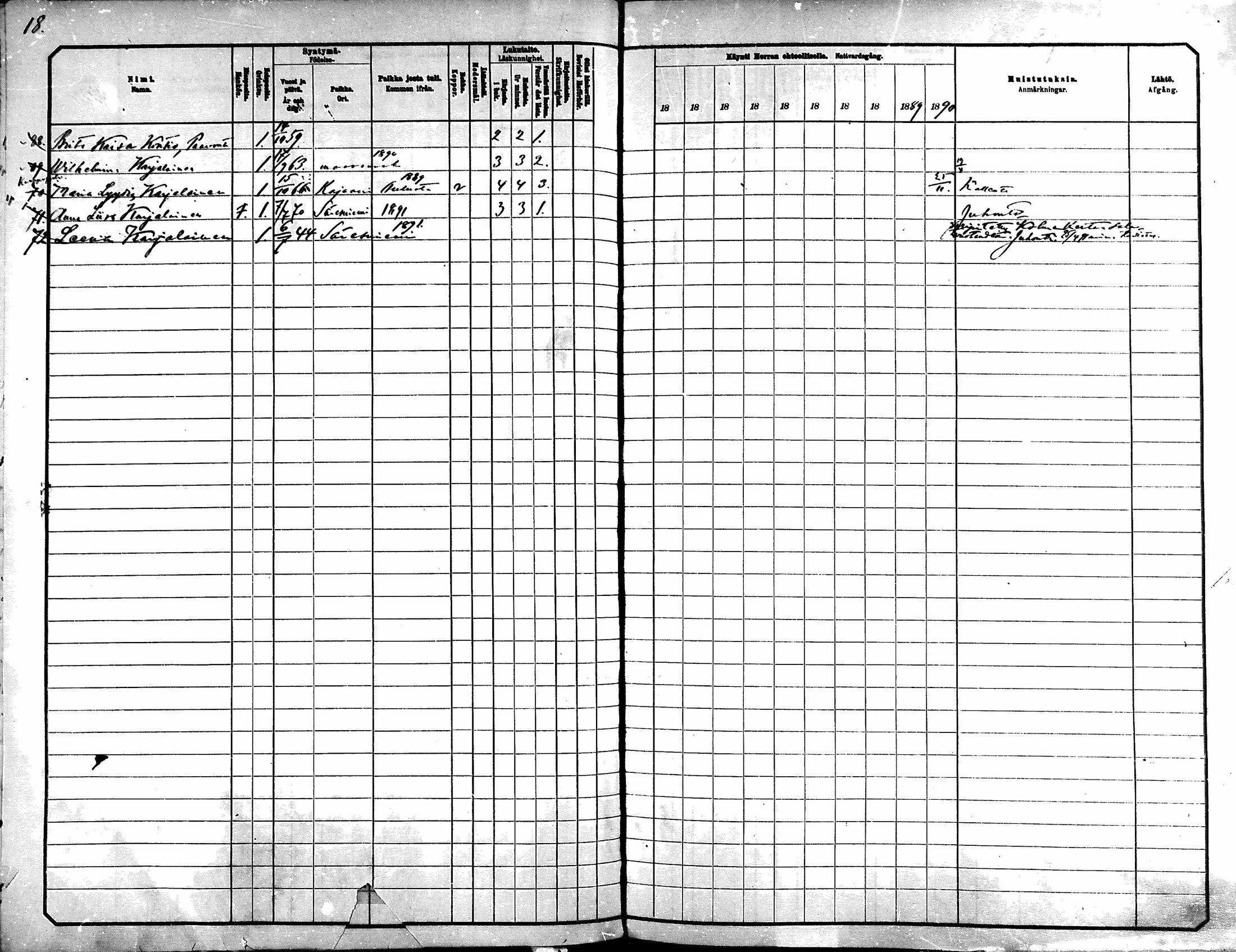 [ ../kirjat/Kirkonkirjat/kajaani/rippikirja_1881-1890_ksrk_mko42-49/kuvat/156.jpg ]