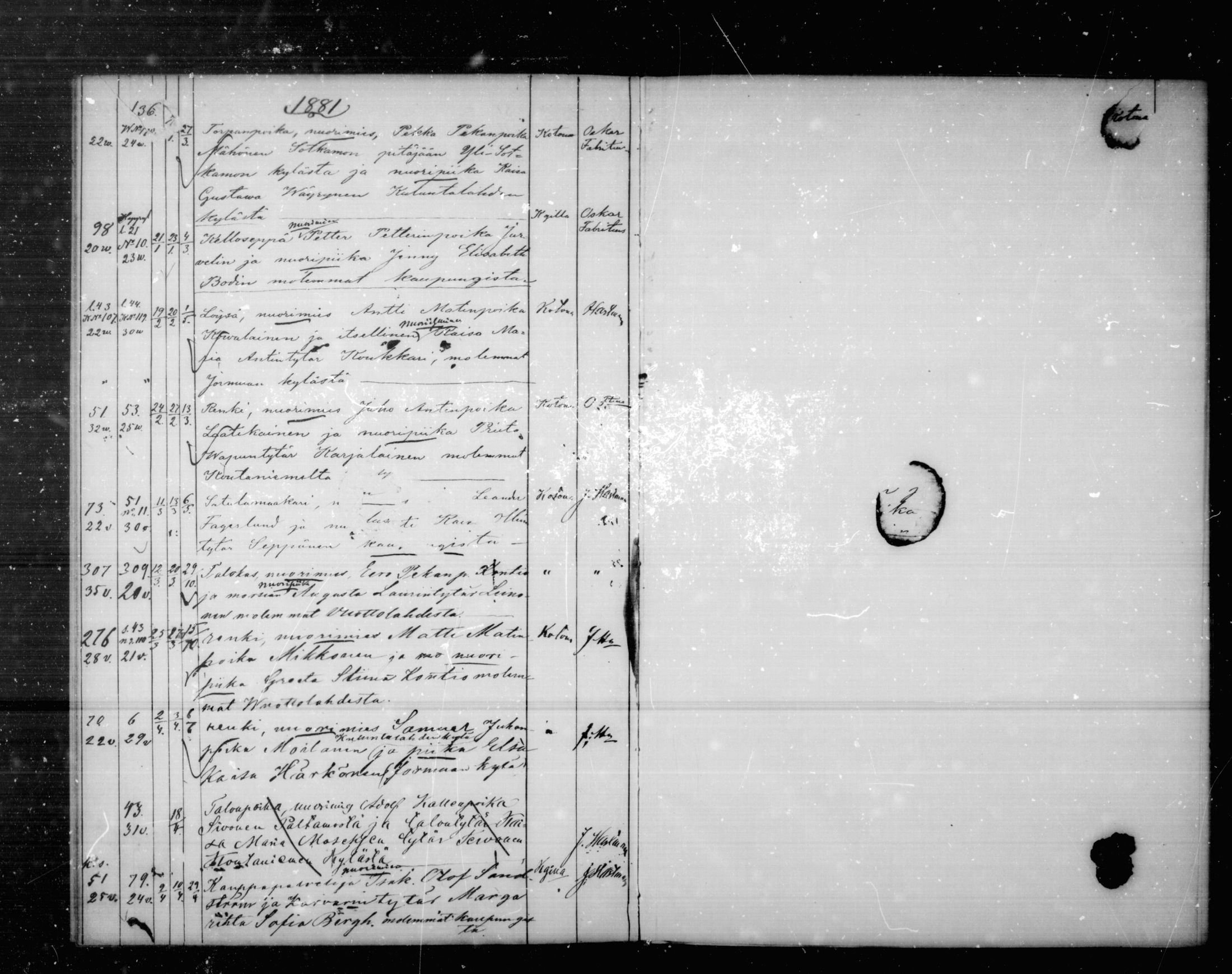 [ ../kirjat/Kirkonkirjat/kajaani/vihityt_1879-1881_mko146/kuvat/6.jpg ]