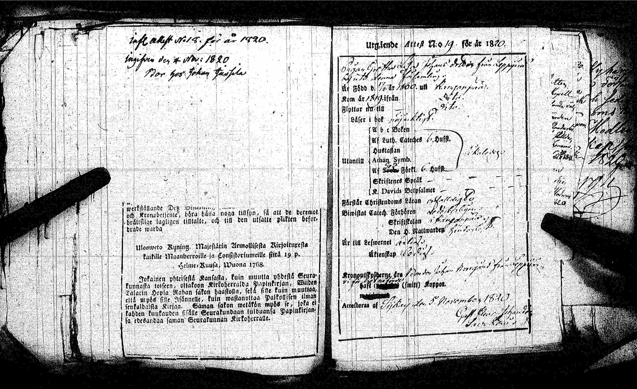 [ ../kirjat/Kirkonkirjat/kankaanpaa/muuttokirjoja_1816-1820_jk518/kuvat/205.jpg ]