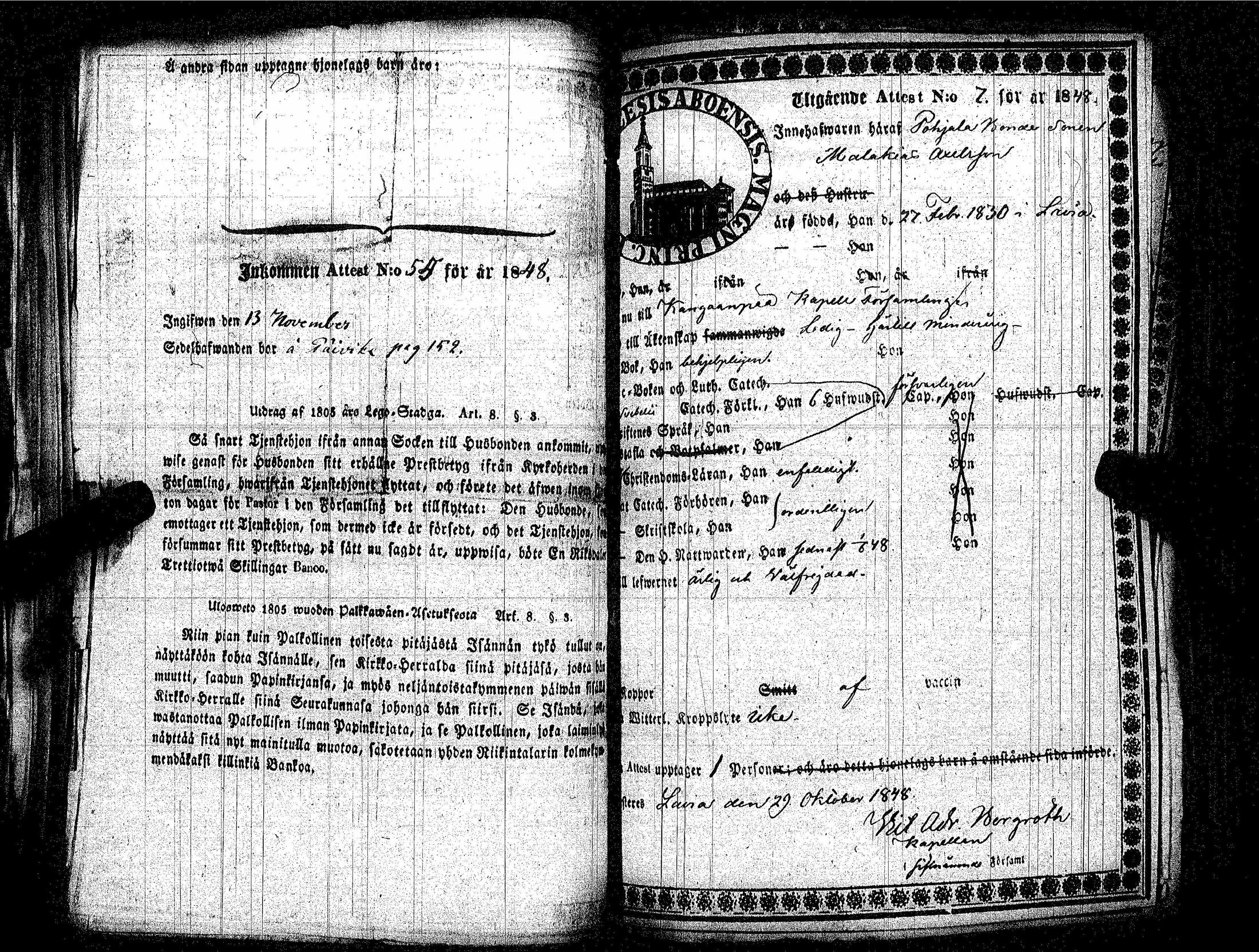 [ ../kirjat/Kirkonkirjat/kankaanpaa/muuttokirjoja_1846-1849_jk519/kuvat/99.jpg ]