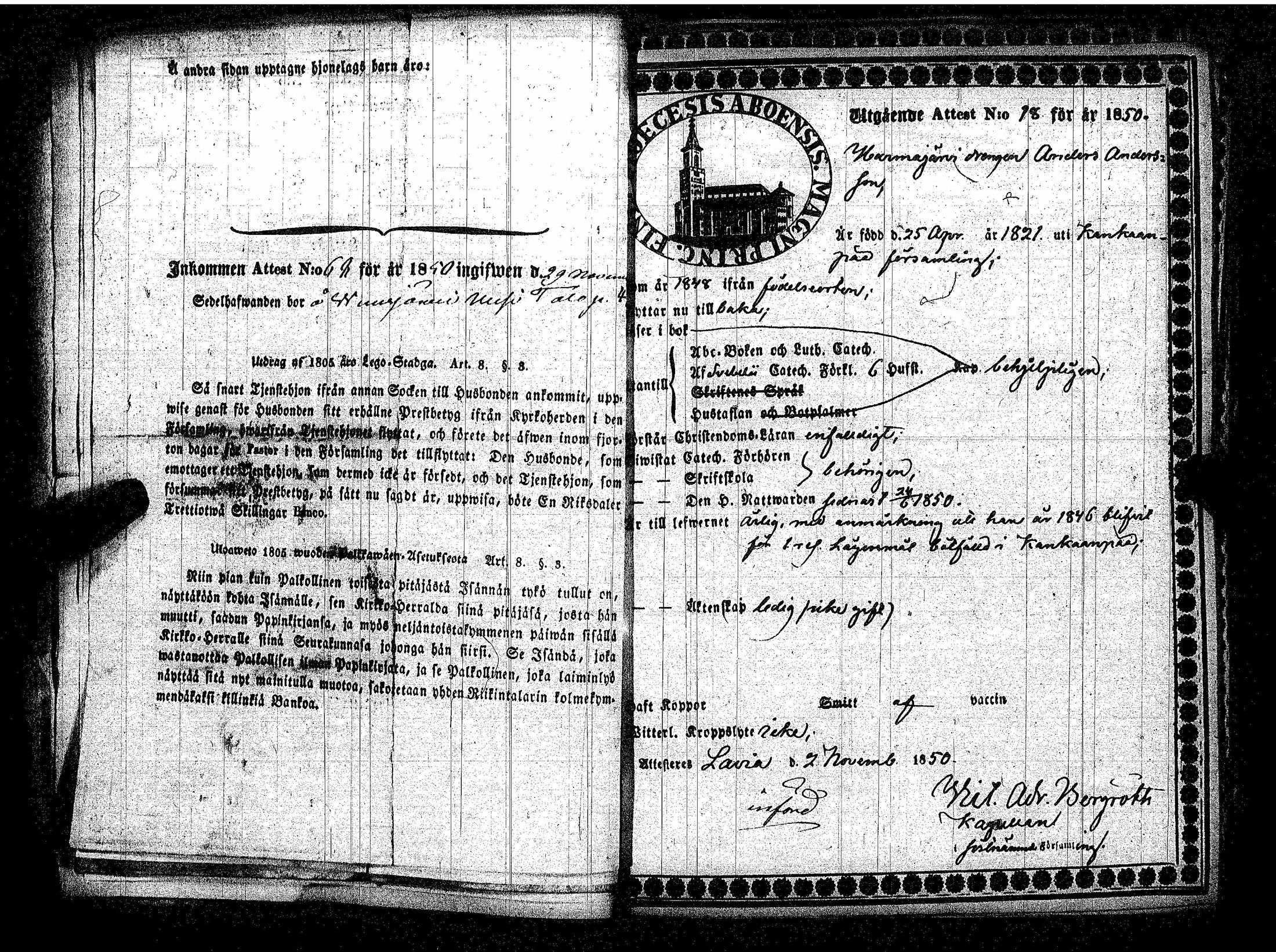 [ ../kirjat/Kirkonkirjat/kankaanpaa/muuttokirjoja_1850-1852_jk519/kuvat/13.jpg ]