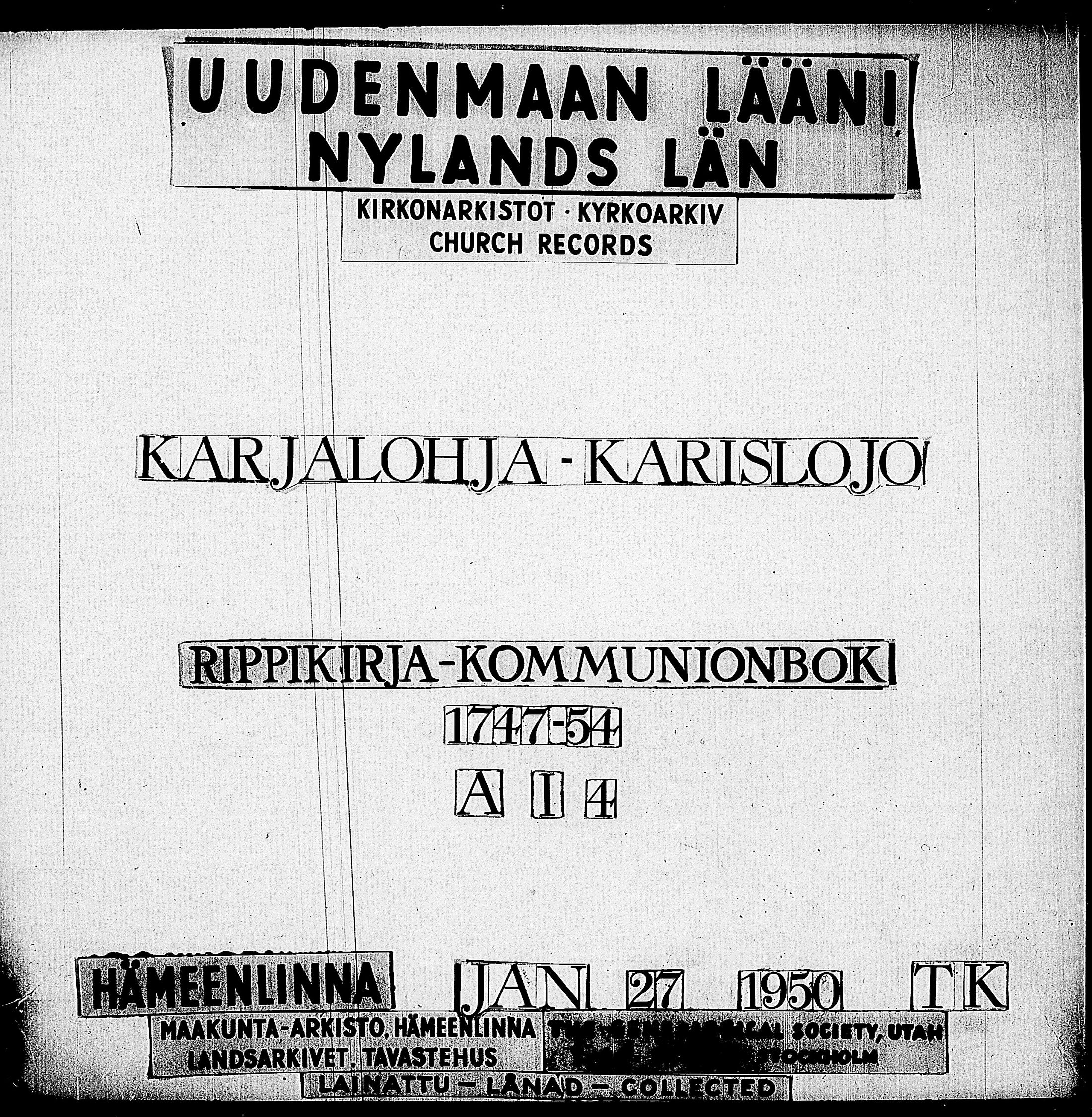 [ ../kirjat/Kirkonkirjat/karjalohja/rippikirja_1747-1754_tk688/kuvat/1.jpg ]