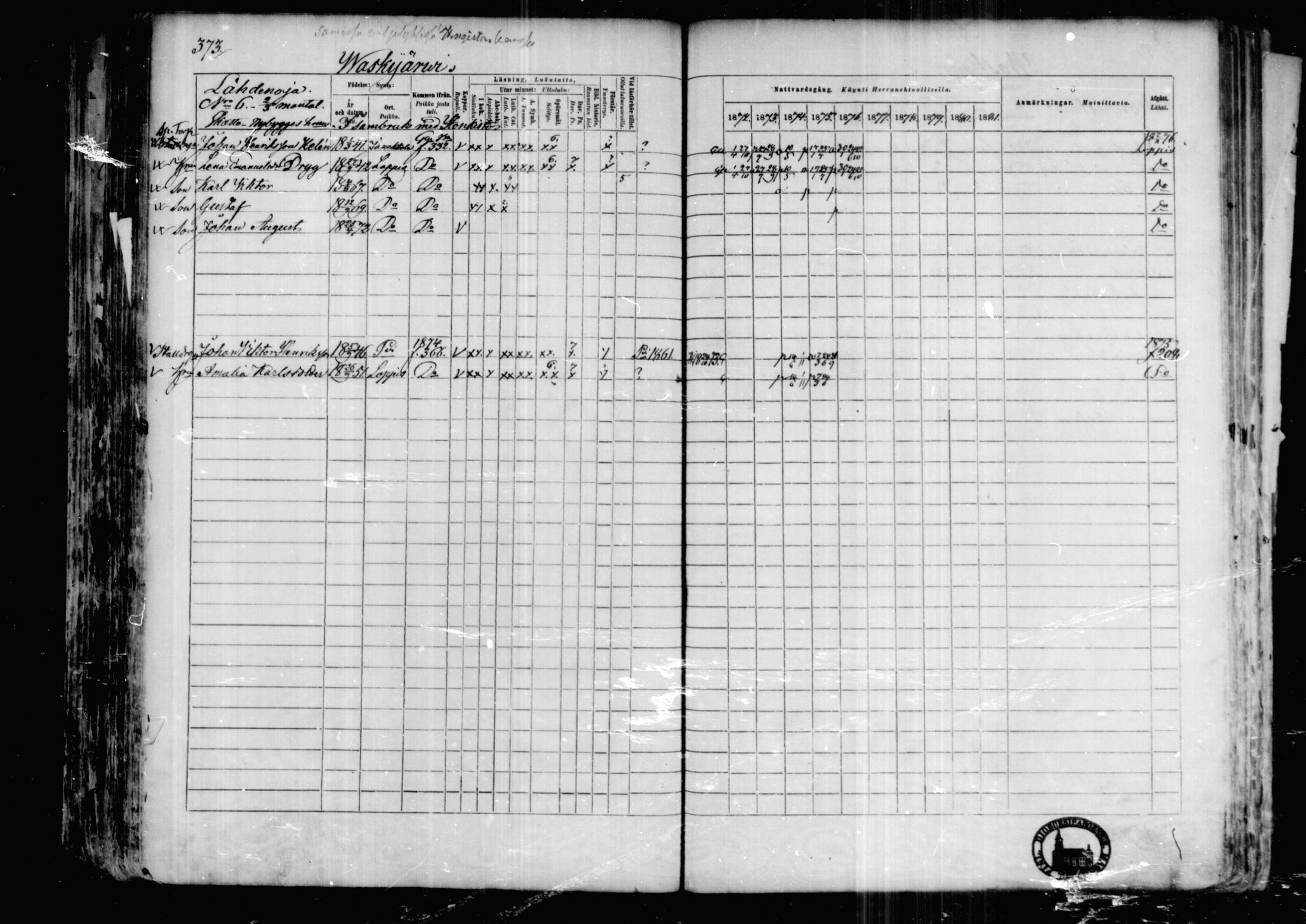 [ ../kirjat/Kirkonkirjat/karkkila/rippikirja_1872-1881_mko105-118/kuvat/327.jpg ]