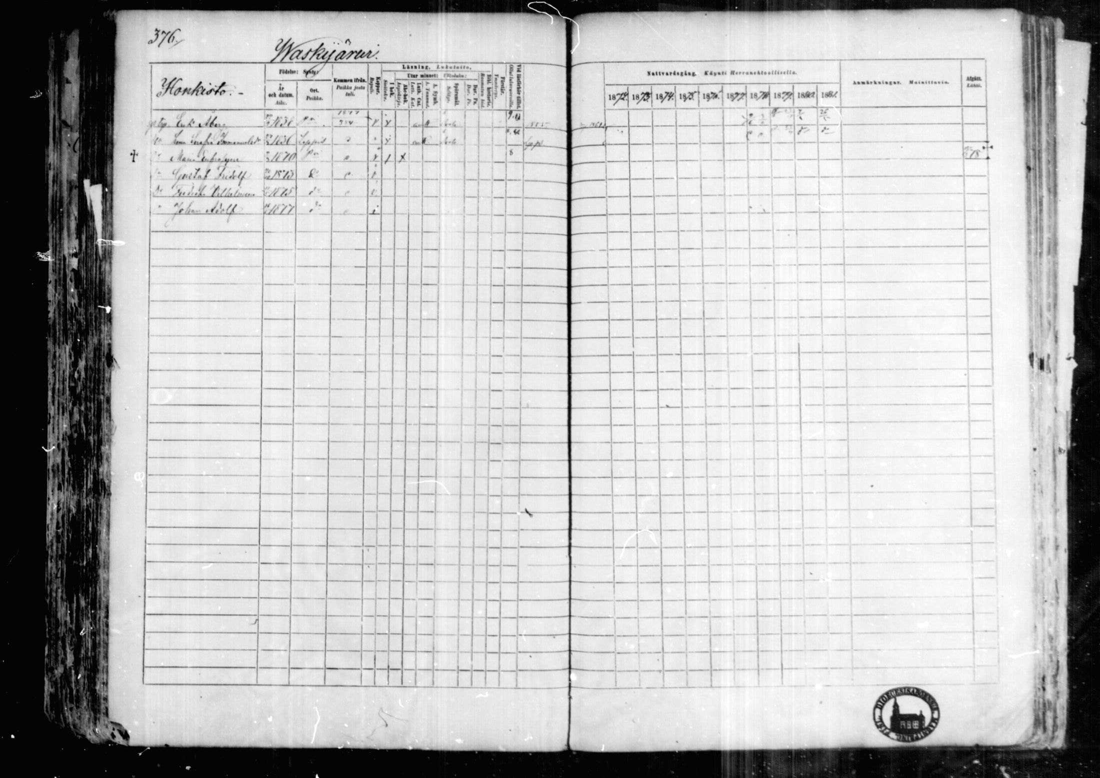 [ ../kirjat/Kirkonkirjat/karkkila/rippikirja_1872-1881_mko105-118/kuvat/330.jpg ]
