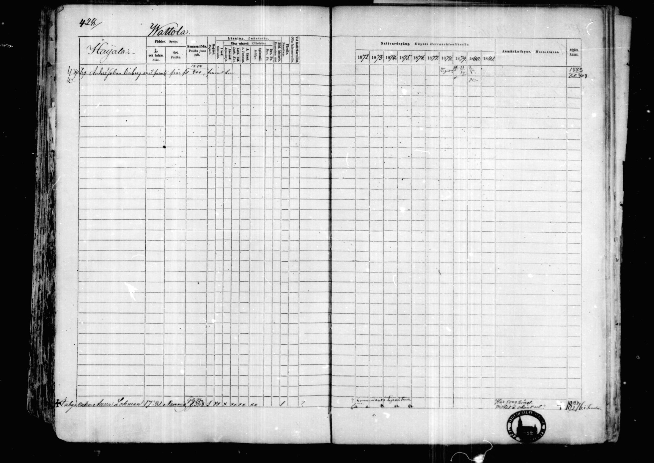 [ ../kirjat/Kirkonkirjat/karkkila/rippikirja_1872-1881_mko105-118/kuvat/373.jpg ]