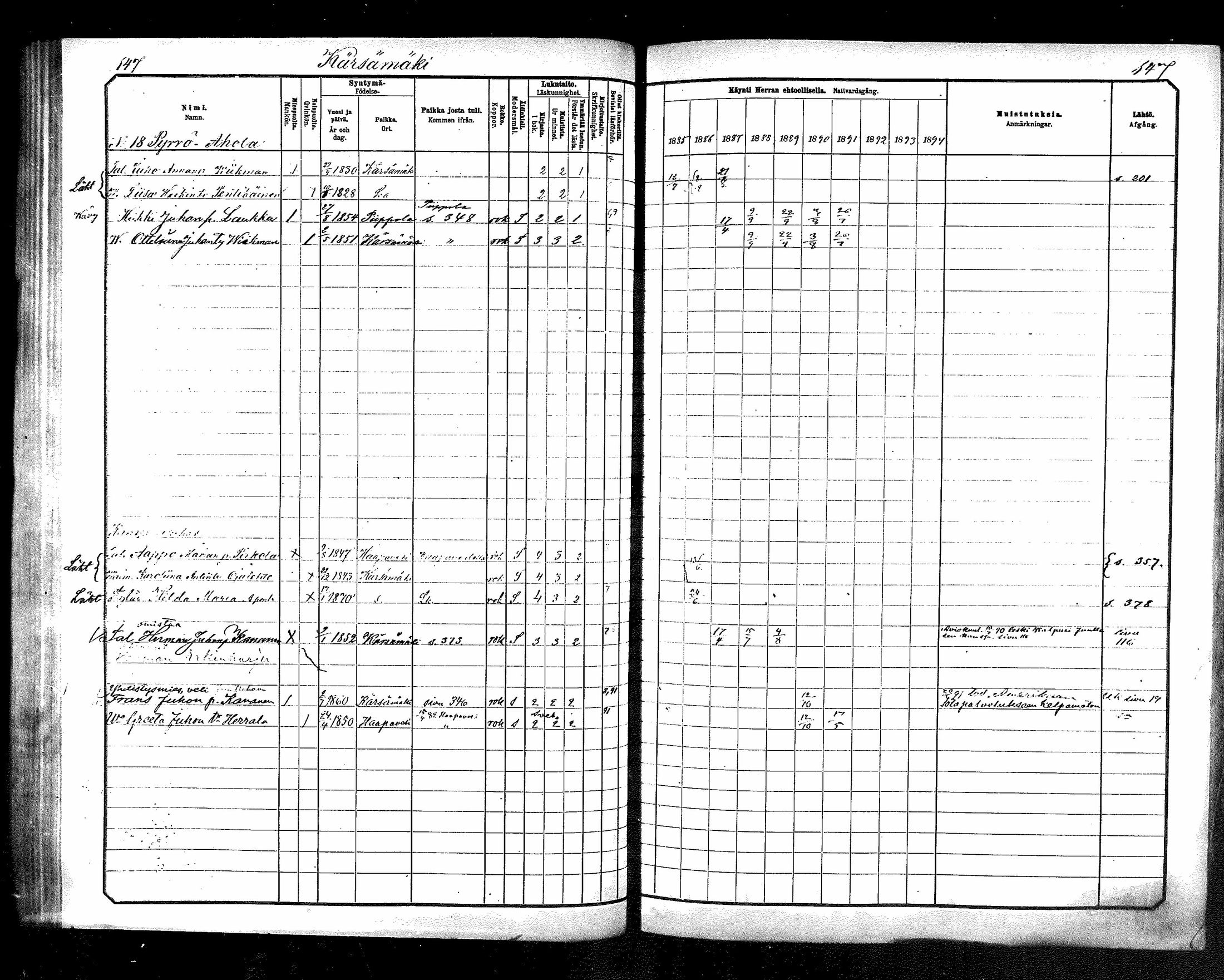 [ ../kirjat/Kirkonkirjat/karsamaki/rippikirja_1885-1891_mko77-89/kuvat/145.jpg ]