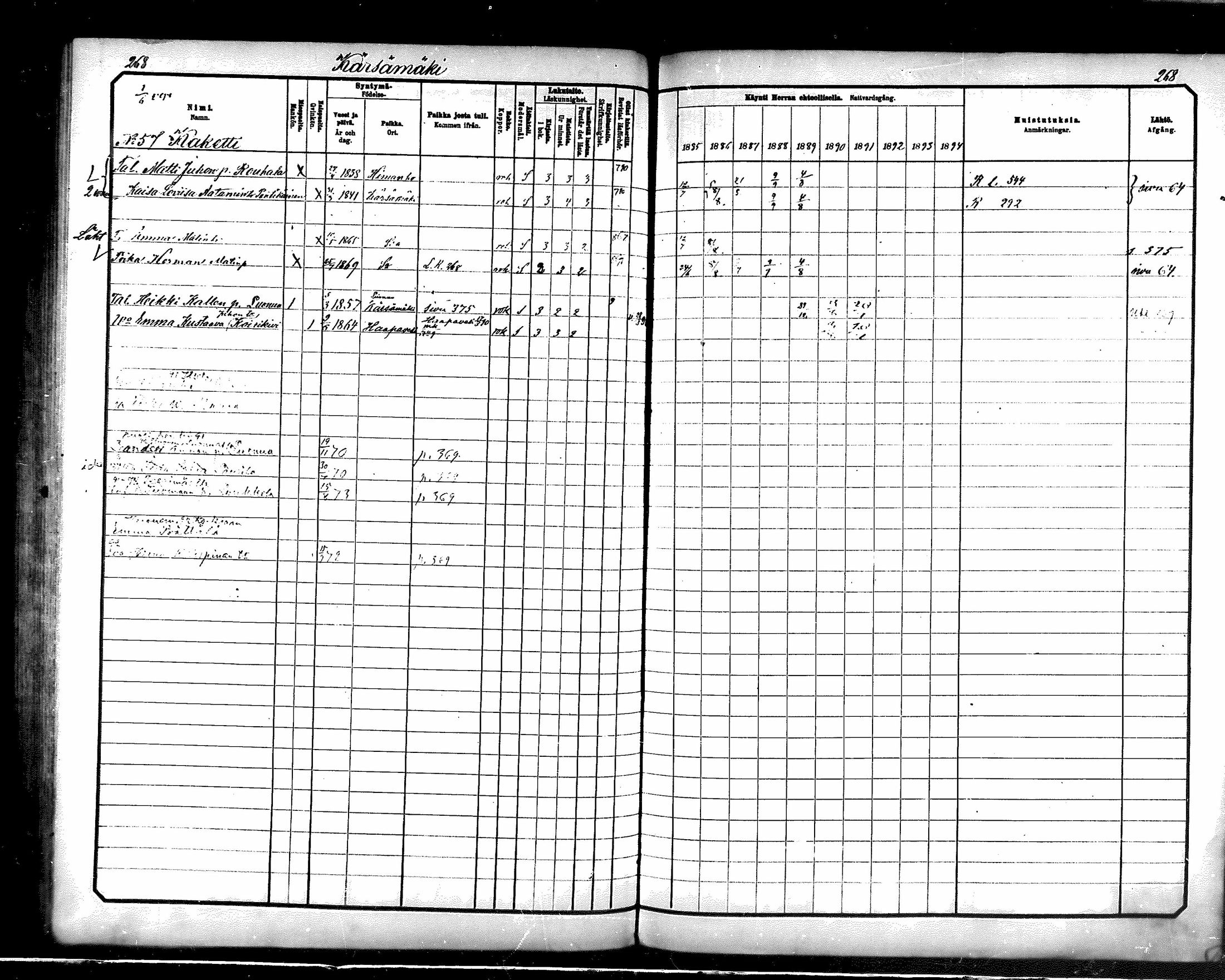 [ ../kirjat/Kirkonkirjat/karsamaki/rippikirja_1885-1891_mko77-89/kuvat/266.jpg ]