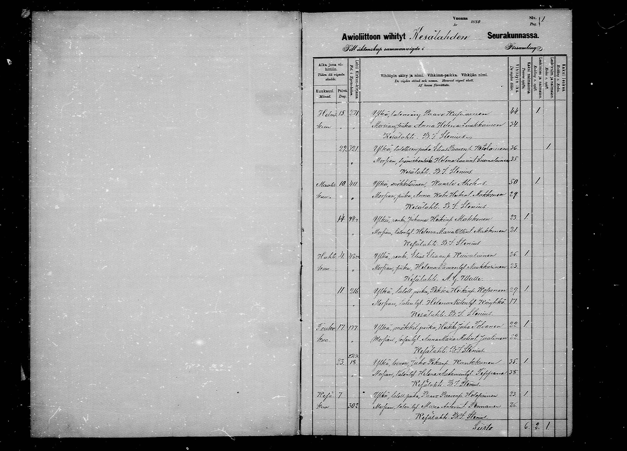 [ ../kirjat/Kirkonkirjat/kesalahti/vihityt_1880-1891_mko3/kuvat/1.jpg ]