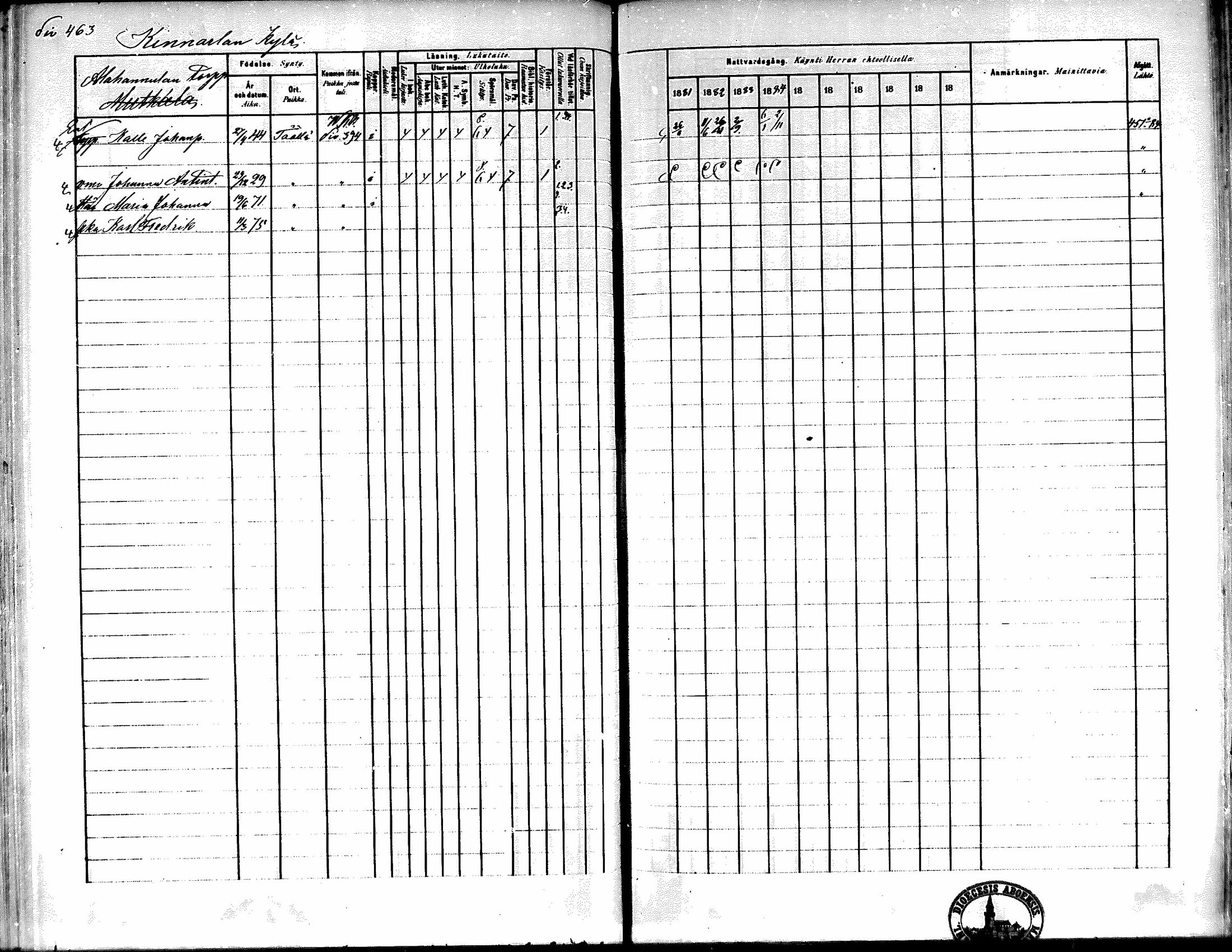 [ ../kirjat/Kirkonkirjat/kiikka/rippikirja_1881-1890_mko157-174/kuvat/439.jpg ]