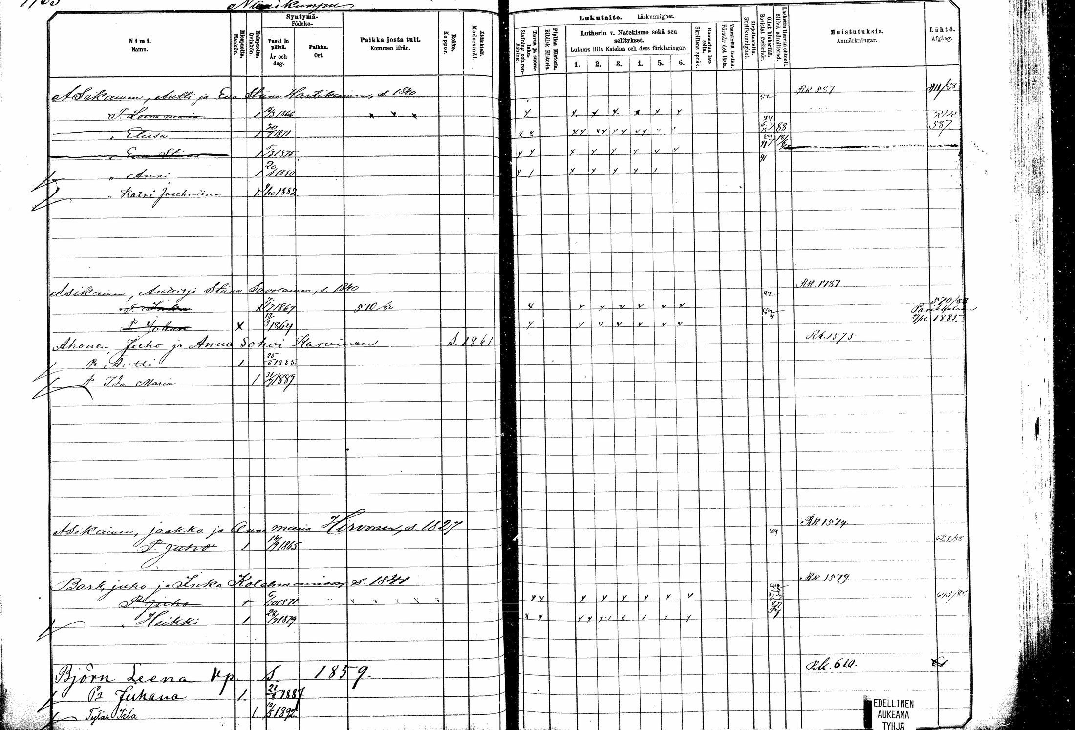 [ ../kirjat/Kirkonkirjat/kitee/lastenkirja_1882-1890_mko697-708/kuvat/191.jpg ]