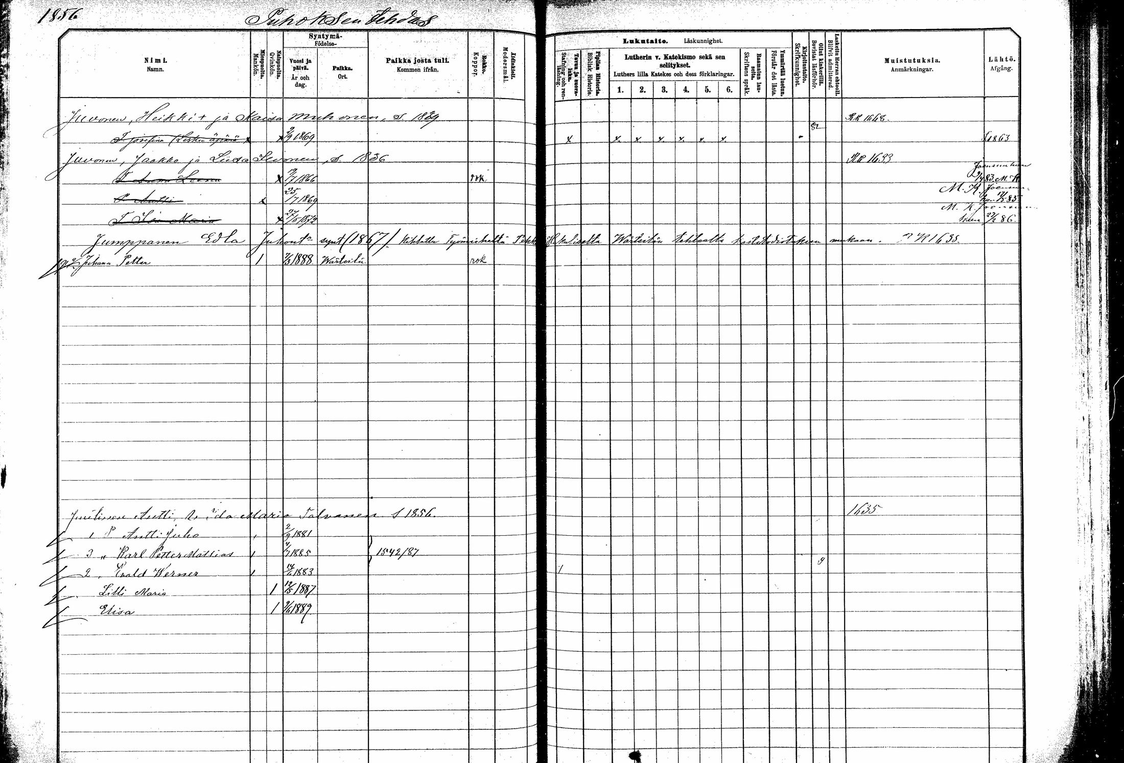 [ ../kirjat/Kirkonkirjat/kitee/lastenkirja_1882-1890_mko697-708/kuvat/274.jpg ]