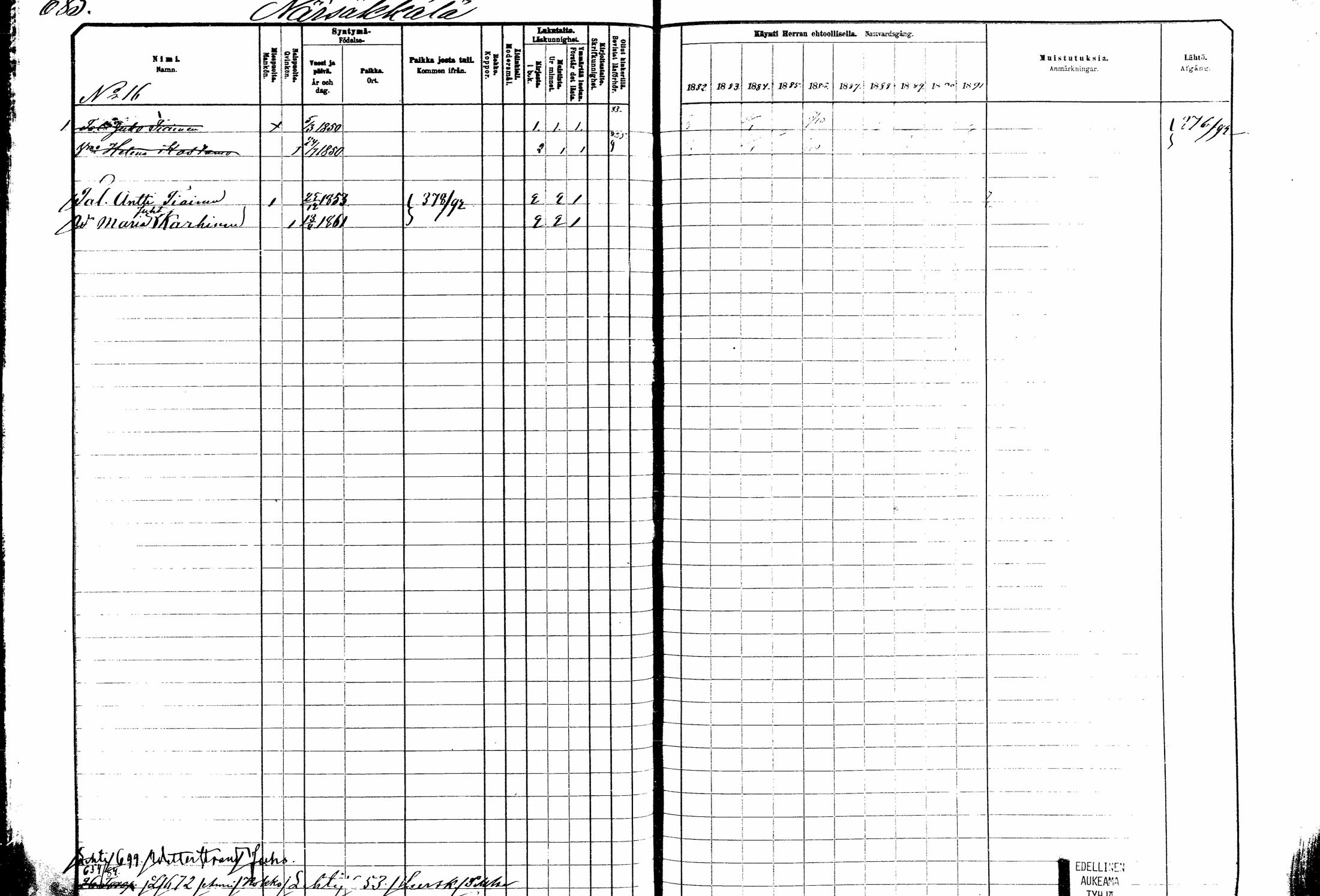 [ ../kirjat/Kirkonkirjat/kitee/rippikirja_1882-1890_mko50-63/kuvat/137.jpg ]