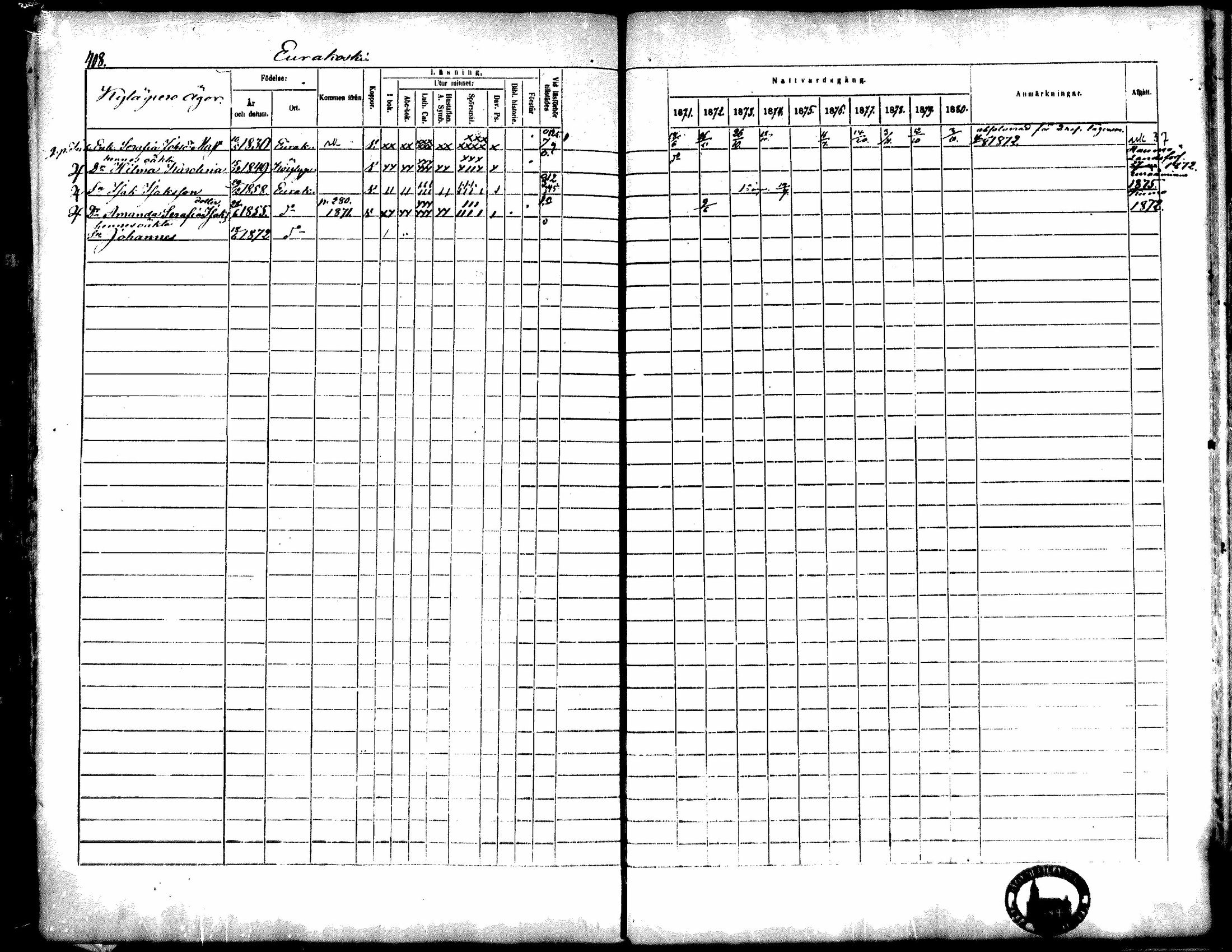 [ ../kirjat/Kirkonkirjat/kiukainen/rippikirja_1871-1880_mko17-32/kuvat/407.jpg ]