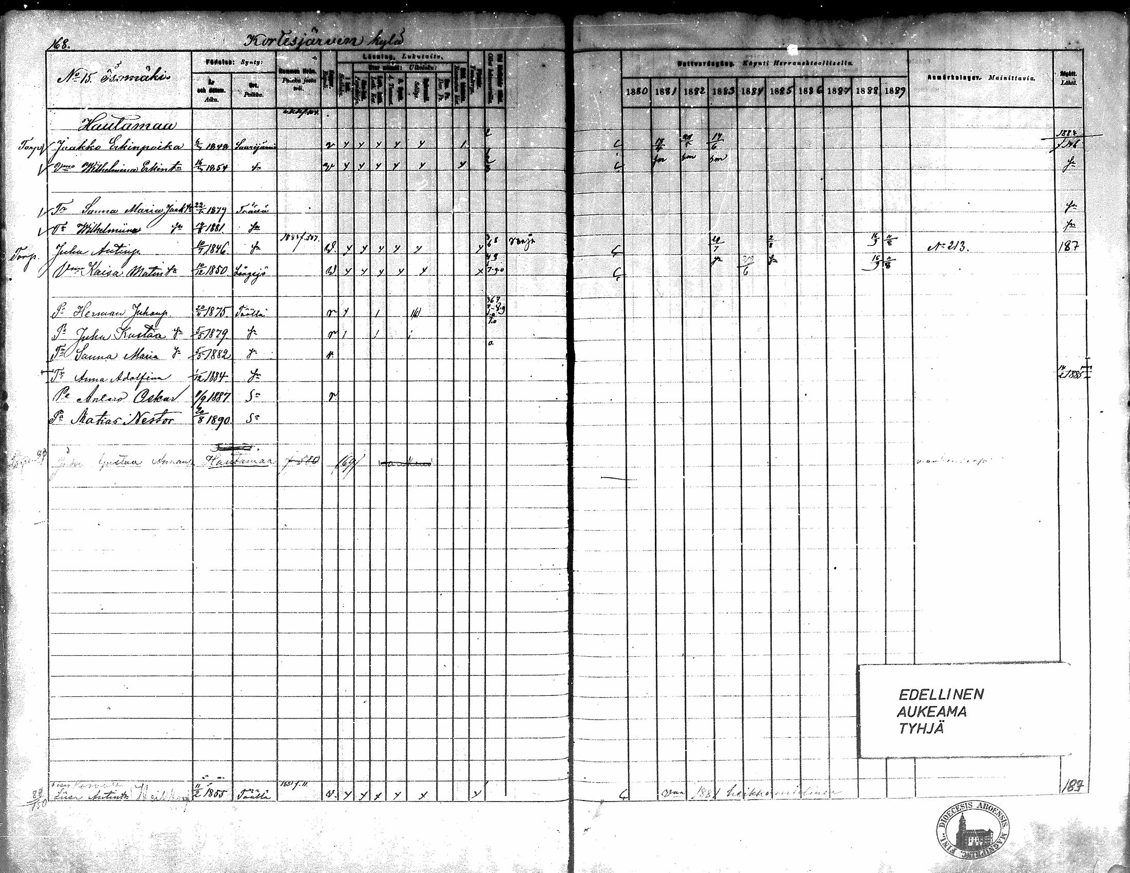 [ ../kirjat/Kirkonkirjat/kortesjarvi/rippikirja_1880-1890_mko43-63/kuvat/157.jpg ]