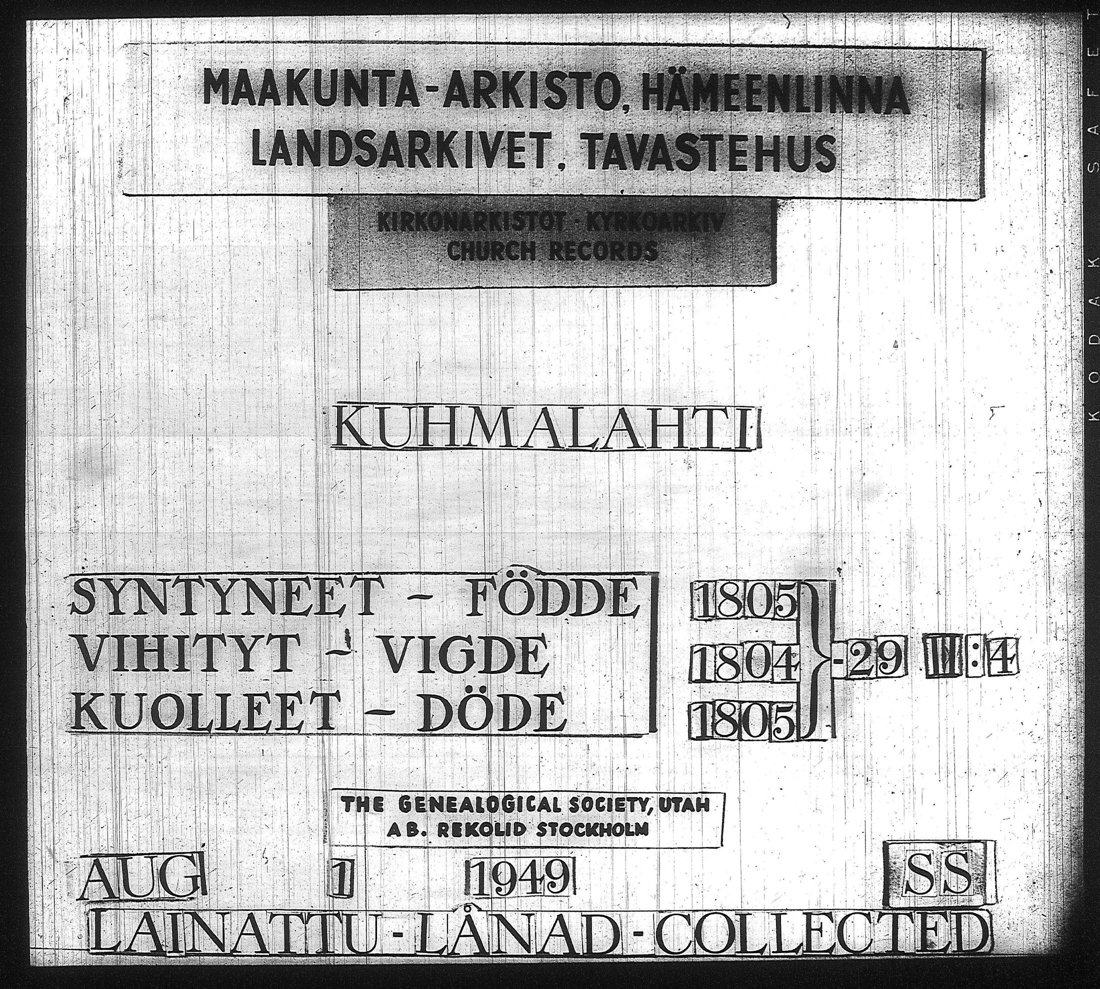[ ../kirjat/Kirkonkirjat/kuhmalahti/syntyneet-vihityt-kuolleet_1804-1829_tk145/kuvat/1.jpg ]