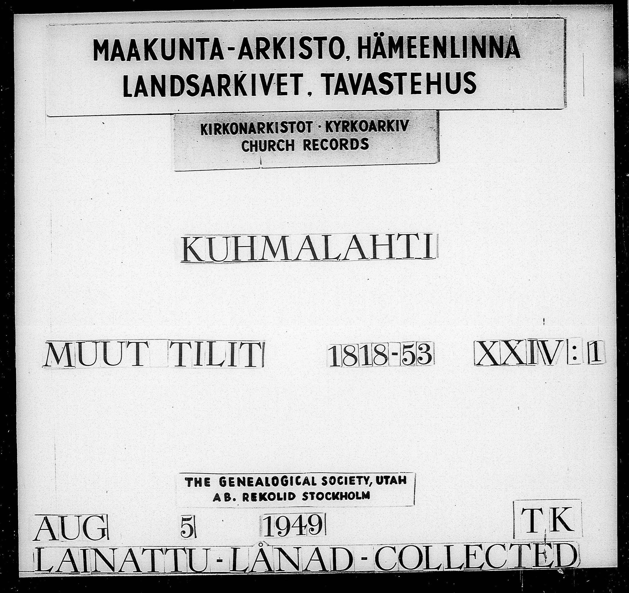 [ ../kirjat/Kirkonkirjat/kuhmalahti/tilit_1818-1853_tk148/kuvat/1.jpg ]