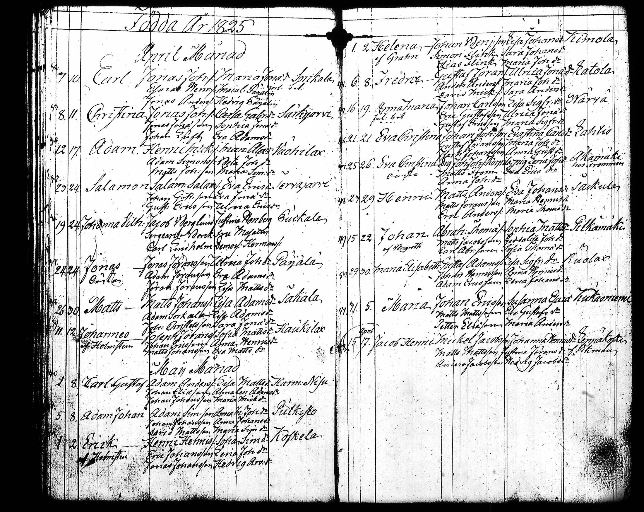 [ ../kirjat/Kirkonkirjat/kuhmoinen/syntyneet-vihityt-kuolleet_1819-1833_tk579/kuvat/43.jpg ]