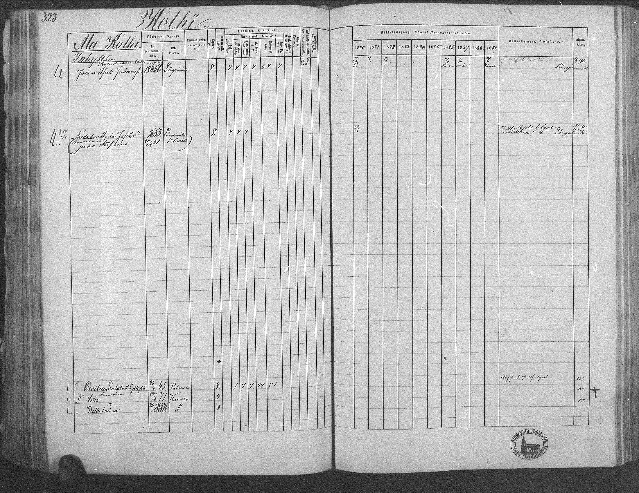[ ../kirjat/Kirkonkirjat/kuorevesi/rippikirja_1880-1890_mko21-41/kuvat/300.jpg ]