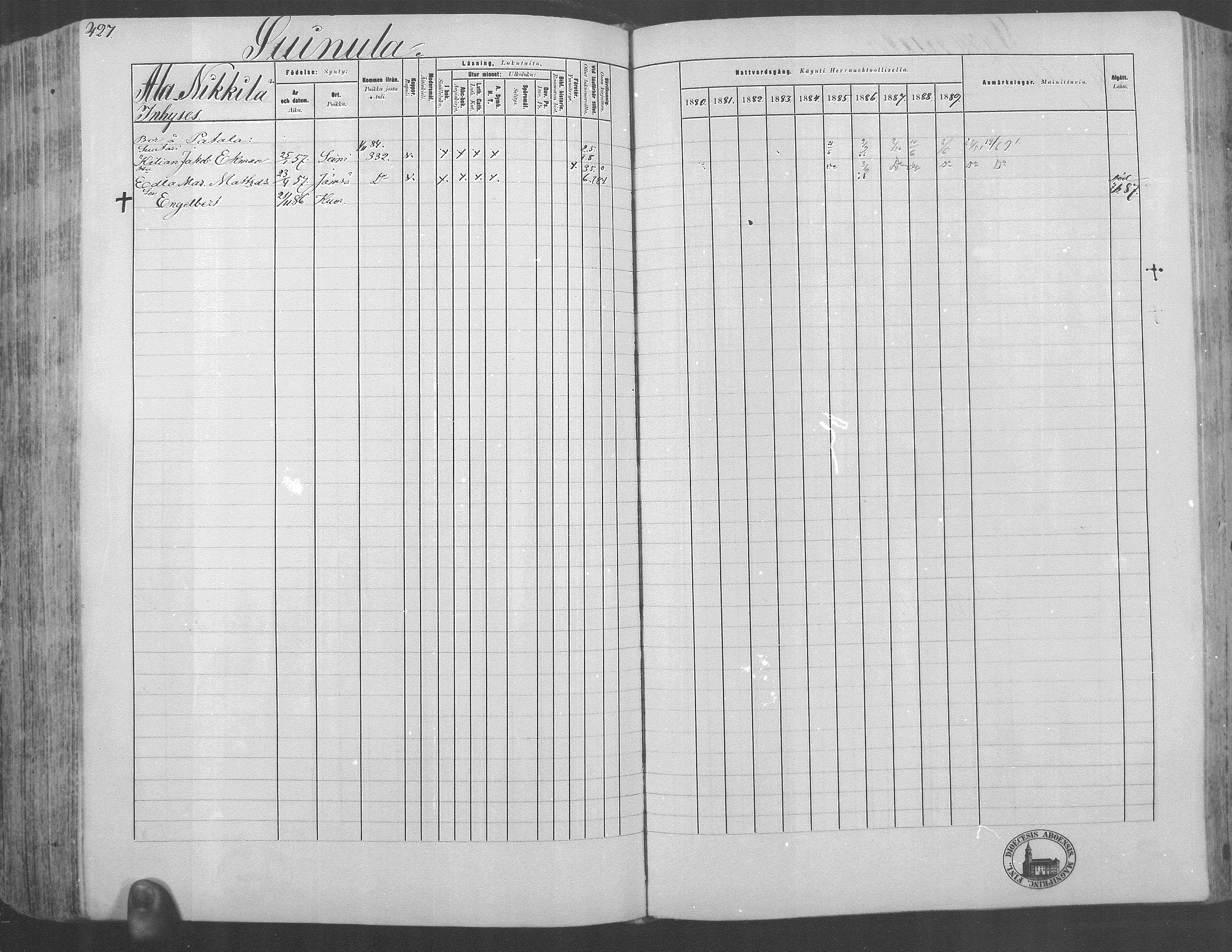 [ ../kirjat/Kirkonkirjat/kuorevesi/rippikirja_1880-1890_mko21-41/kuvat/397.jpg ]