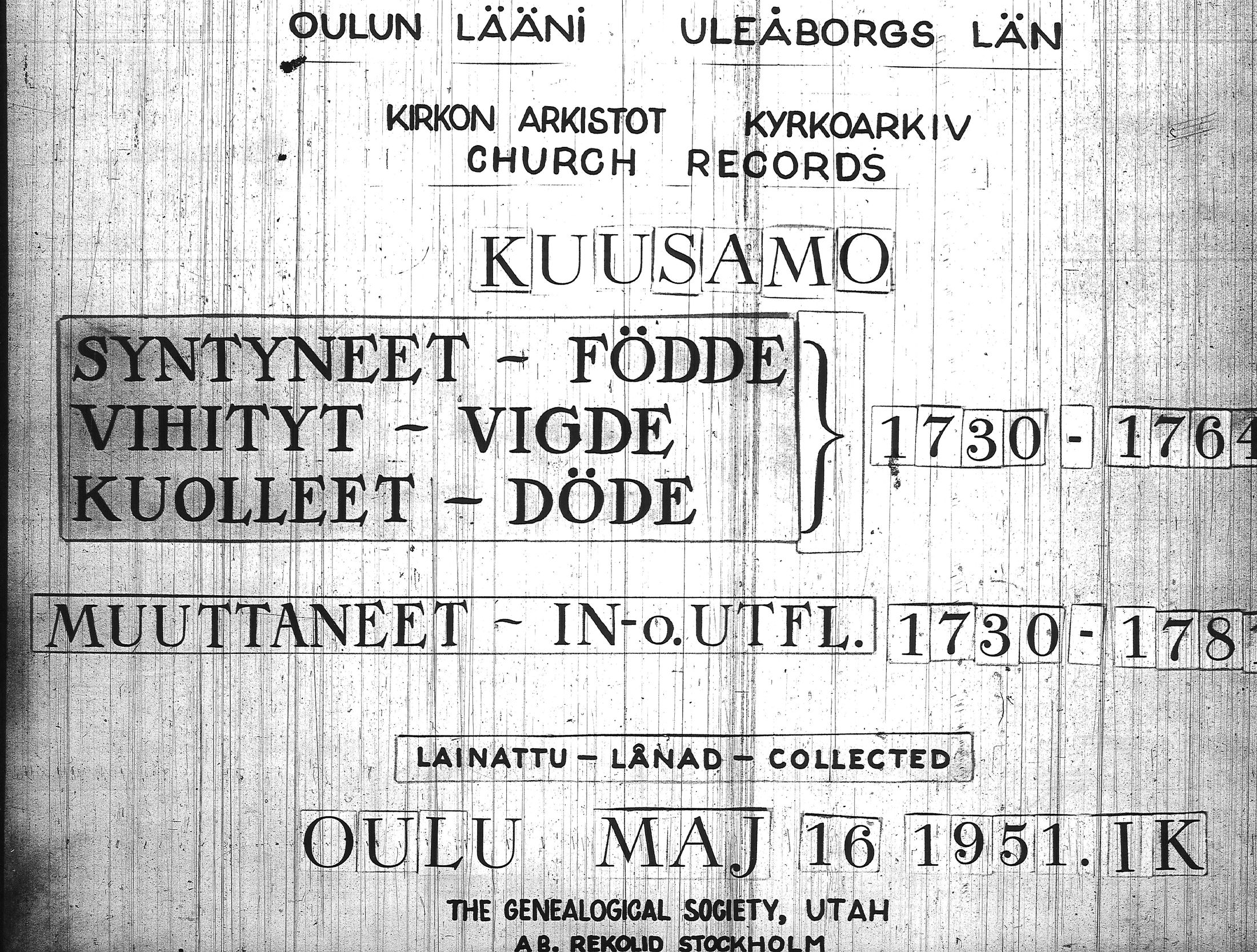 [ ../kirjat/Kirkonkirjat/kuusamo/syntyneet-vihityt-kuolleet_1730-1764_ik232/kuvat/1.jpg ]