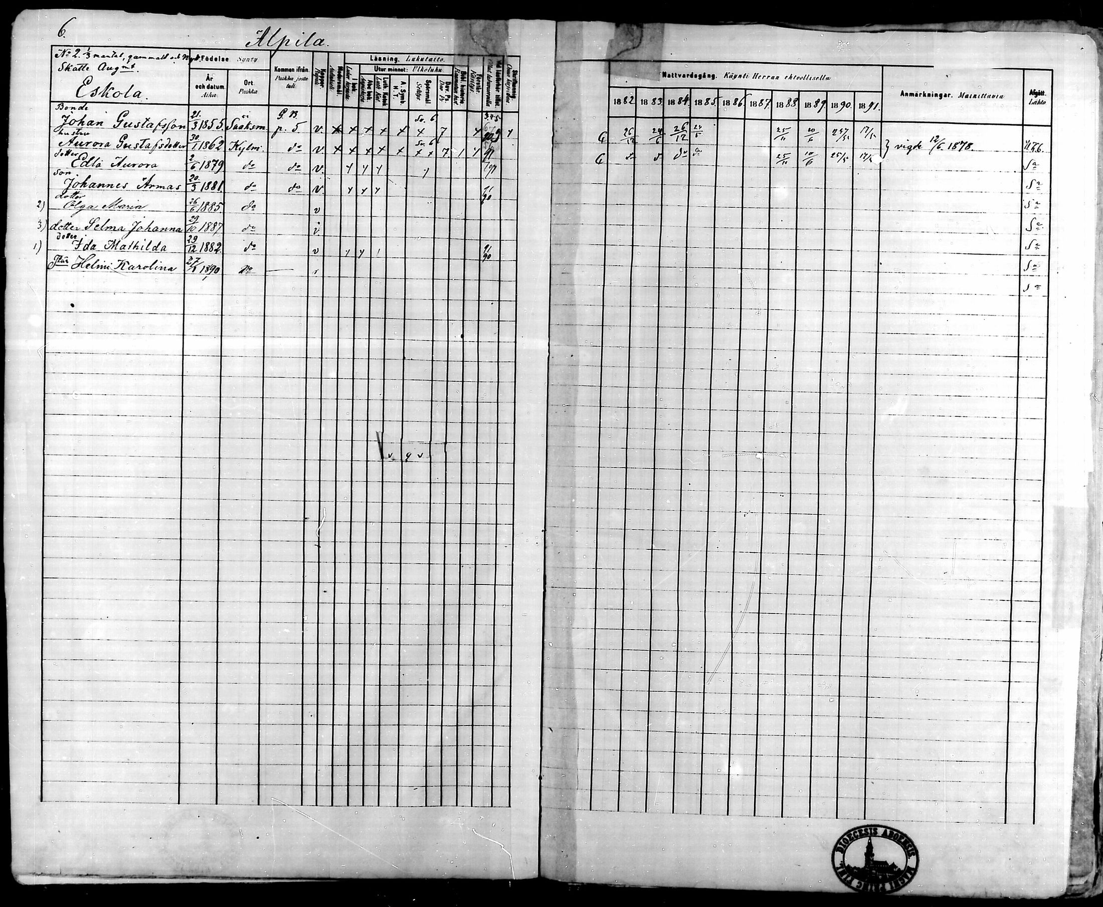 [ ../kirjat/Kirkonkirjat/kylmakoski/rippikirja_1882-1891_mko75-83/kuvat/6.jpg ]