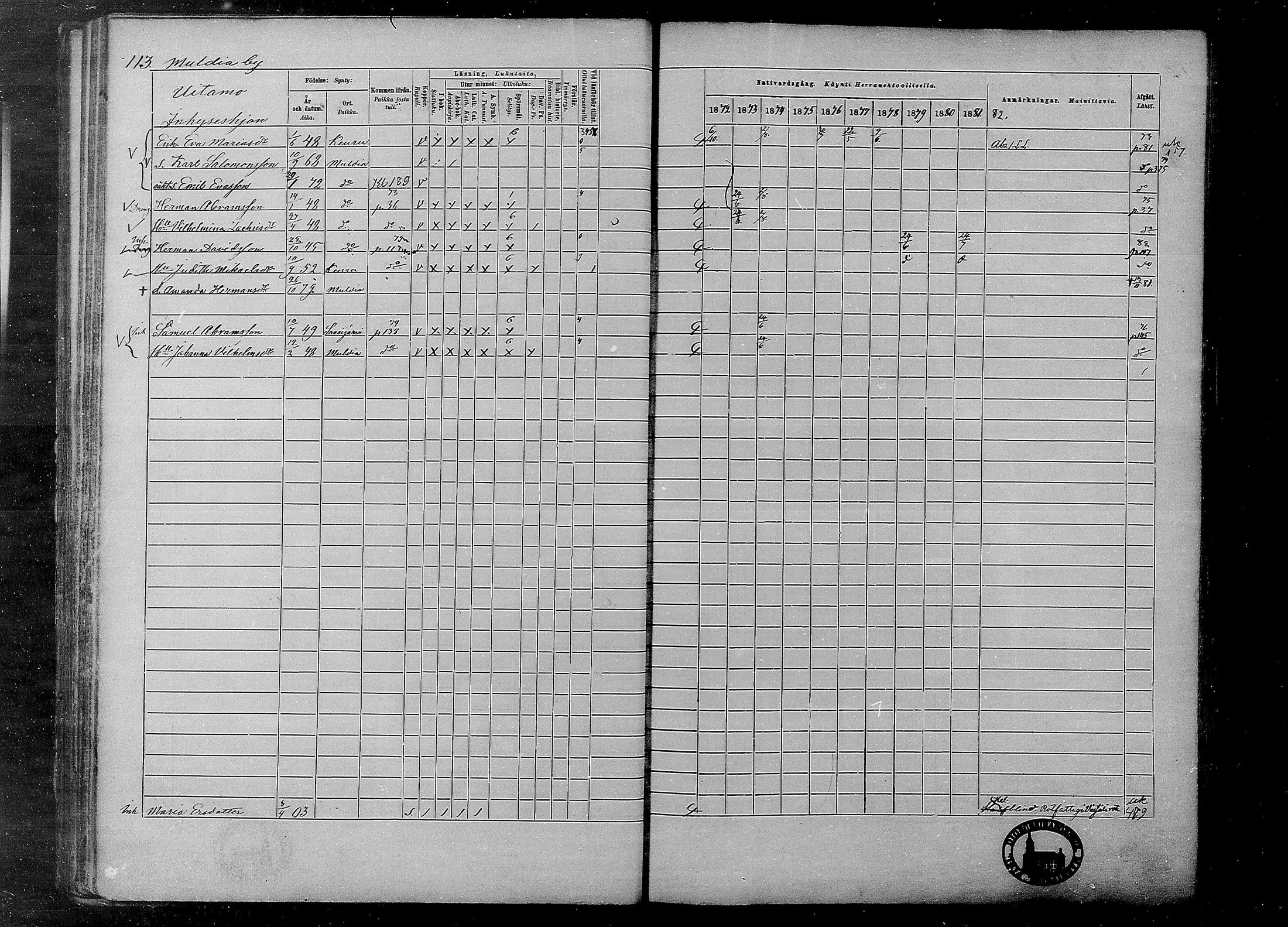 [ ../kirjat/Kirkonkirjat/multia/rippikirja_1872-1881_mko1-16/kuvat/113.jpg ]