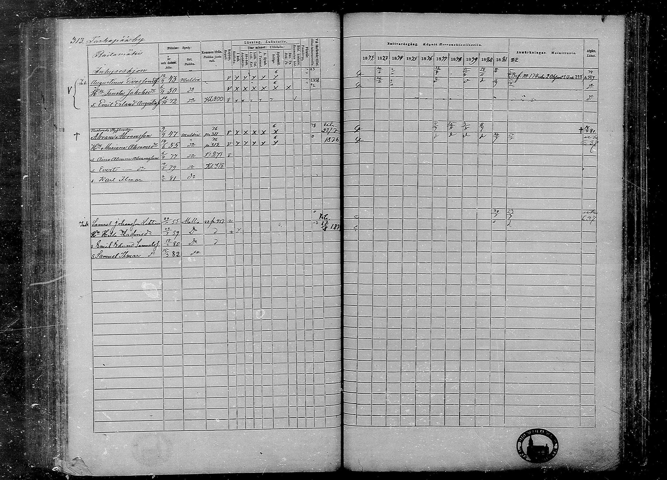[ ../kirjat/Kirkonkirjat/multia/rippikirja_1872-1881_mko1-16/kuvat/313.jpg ]