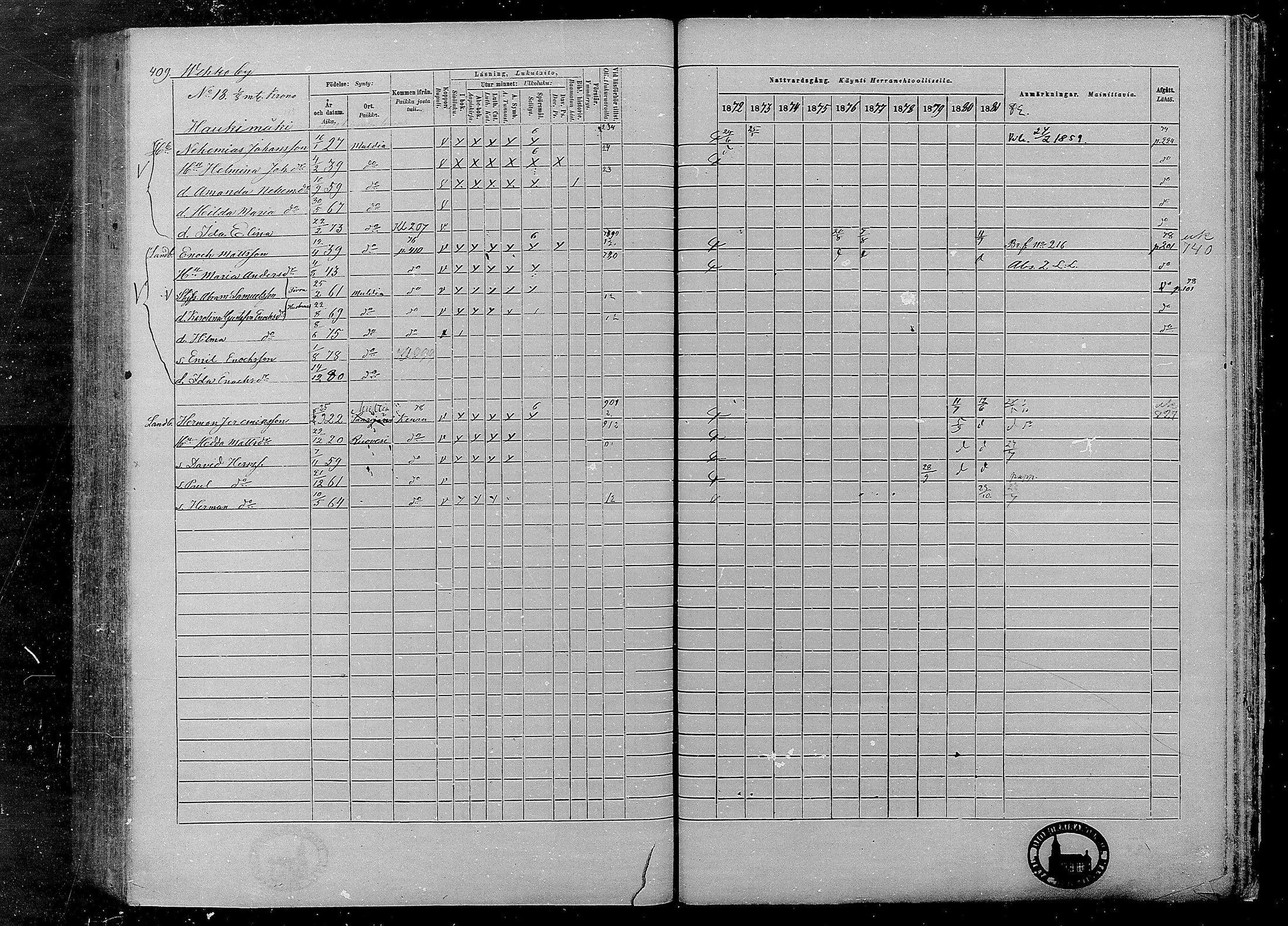 [ ../kirjat/Kirkonkirjat/multia/rippikirja_1872-1881_mko1-16/kuvat/409.jpg ]