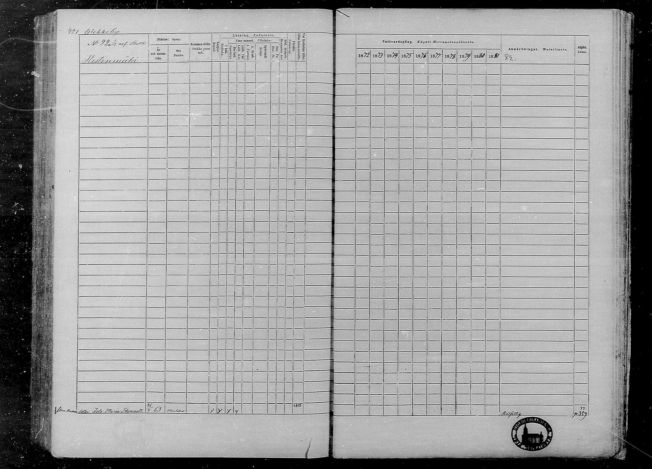 [ ../kirjat/Kirkonkirjat/multia/rippikirja_1872-1881_mko1-16/kuvat/421.jpg ]