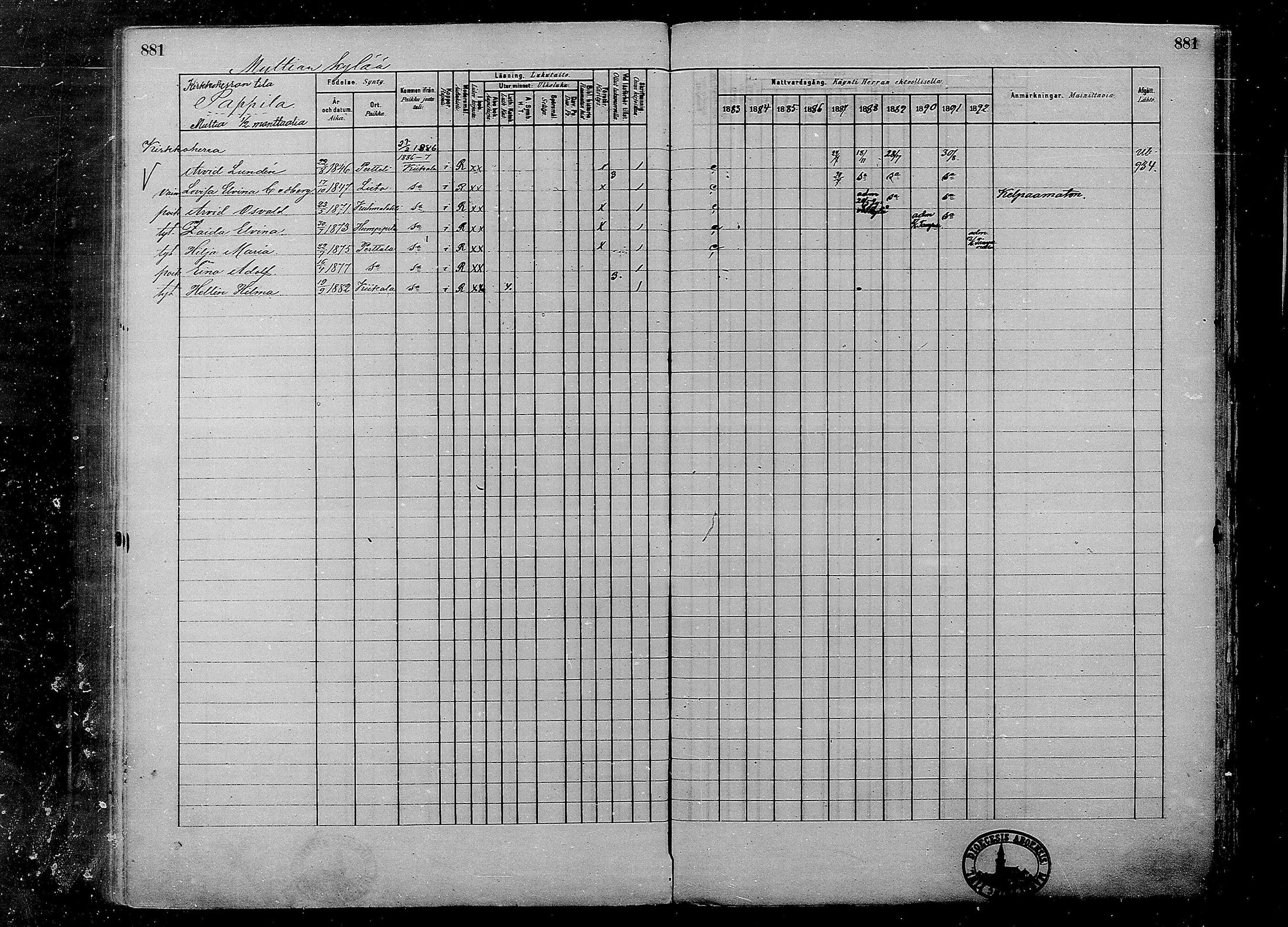 [ ../kirjat/Kirkonkirjat/multia/rippikirja_1881-1891_mko1-16_ii/kuvat/403.jpg ]