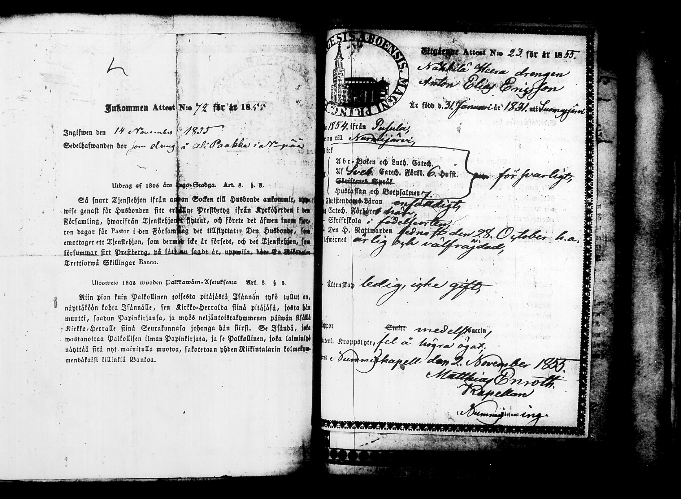[ ../kirjat/Kirkonkirjat/nurmijarvi/muuttokirjoja_1851-1856_tk350/kuvat/523.jpg ]