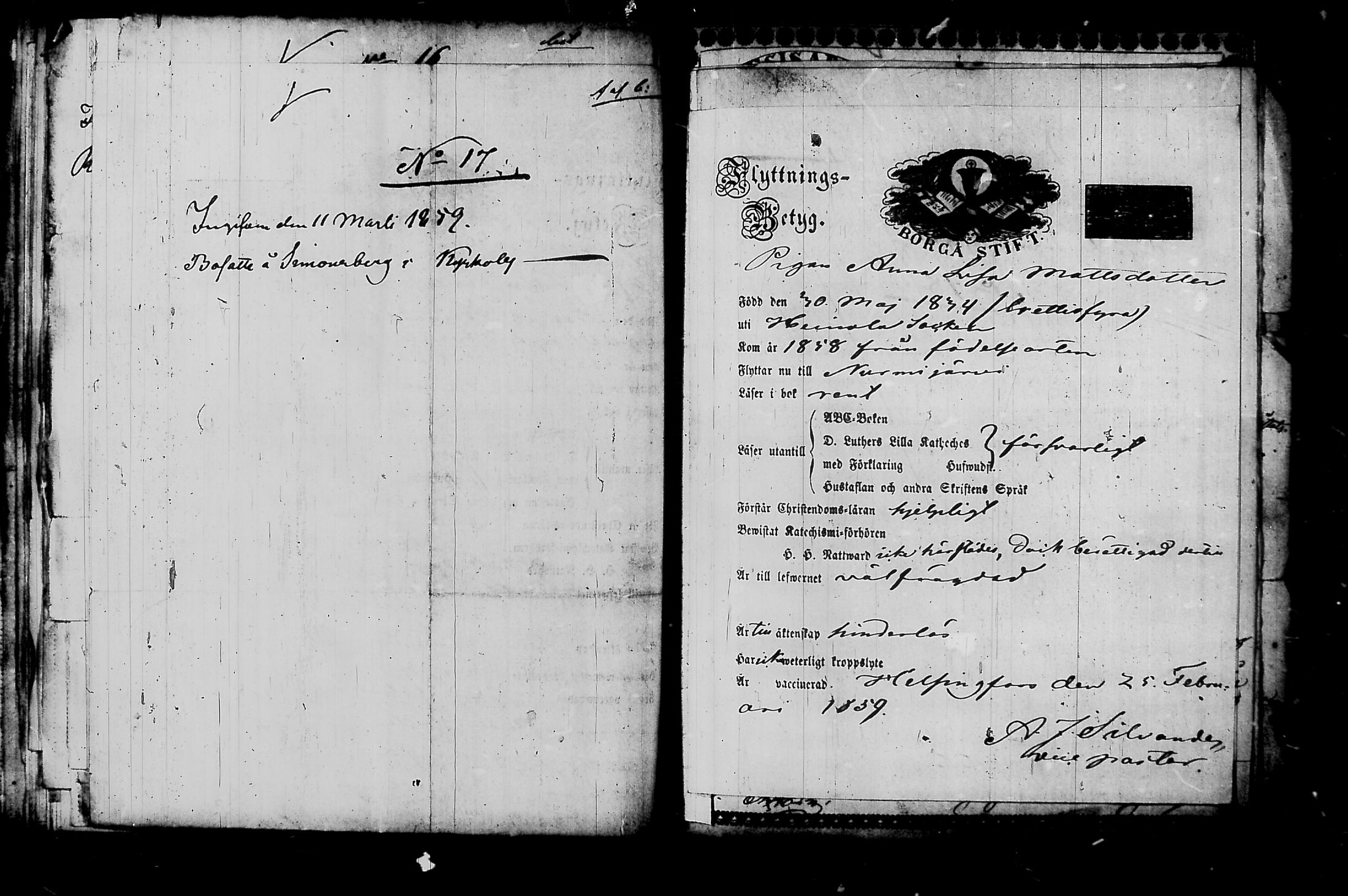 [ ../kirjat/Kirkonkirjat/nurmijarvi/muuttokirjoja_1857-1861_tk350-351/kuvat/150.jpg ]