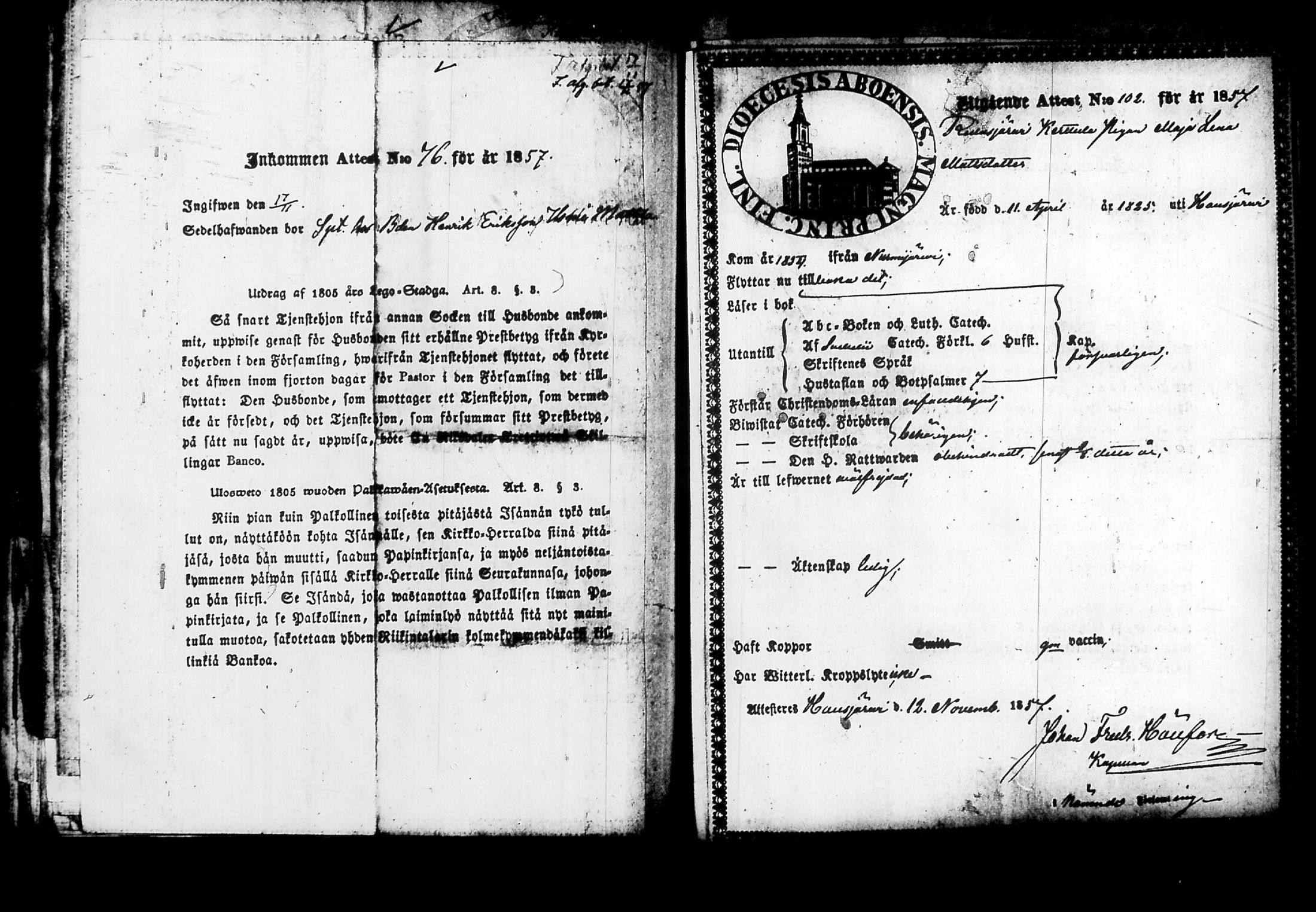 [ ../kirjat/Kirkonkirjat/nurmijarvi/muuttokirjoja_1857-1861_tk350-351/kuvat/91.jpg ]