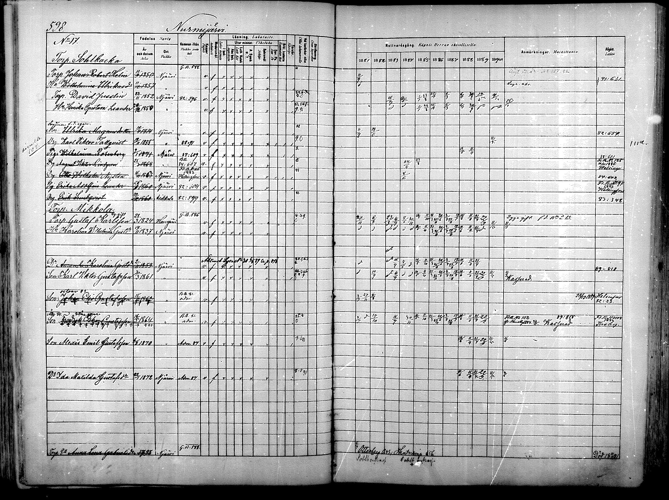 [ ../kirjat/Kirkonkirjat/nurmijarvi/rippikirja_1881-1890_mko197-211/kuvat/157.jpg ]