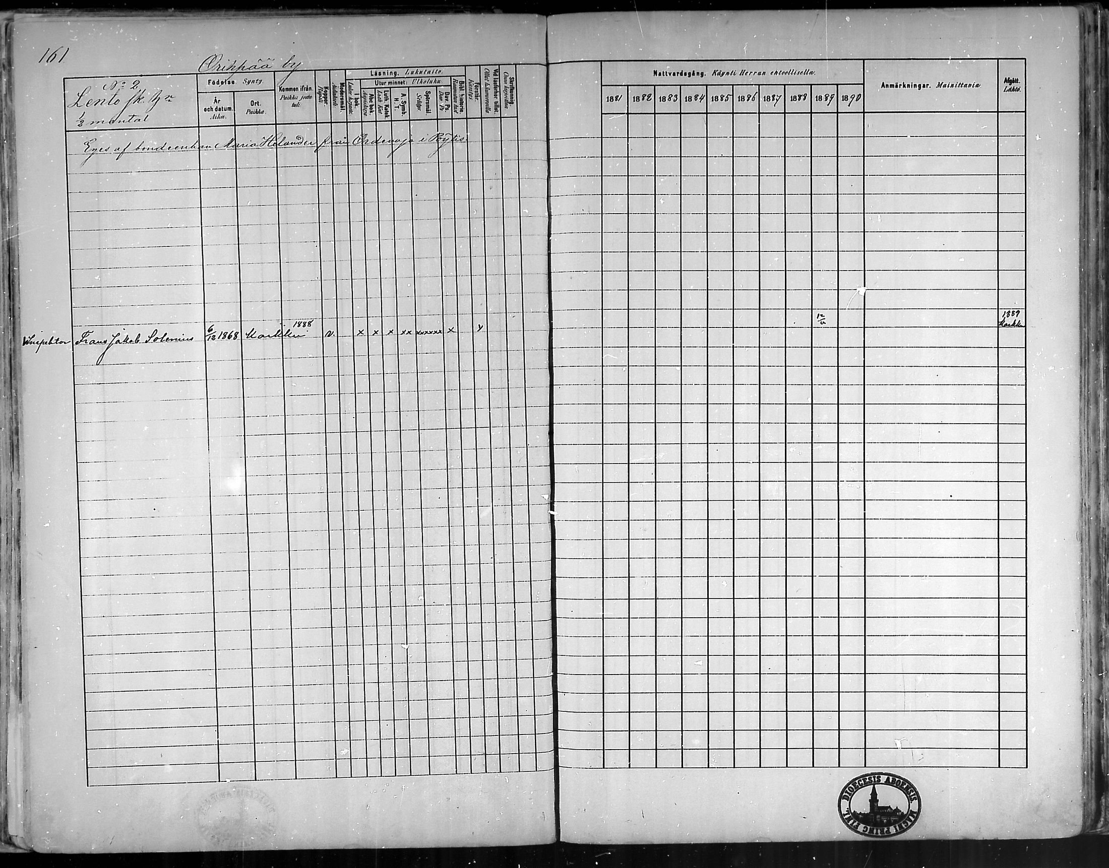 [ ../kirjat/Kirkonkirjat/oripaa/rippikirja_1880-1890_mko14-22/kuvat/151.jpg ]