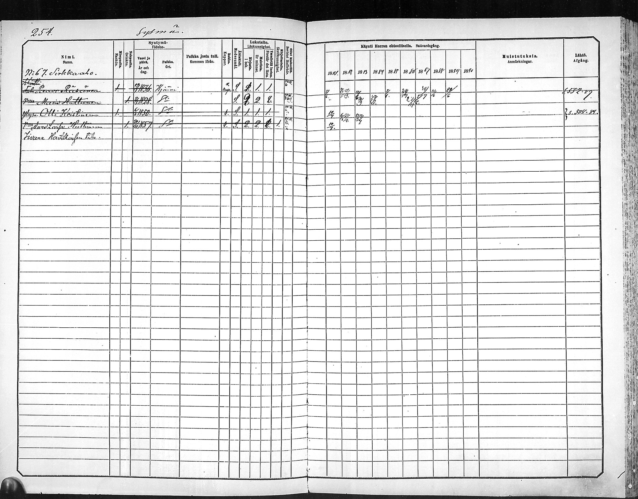 [ ../kirjat/Kirkonkirjat/outokumpu/rippikirja_1881-1890_mko1-13/kuvat/255.jpg ]