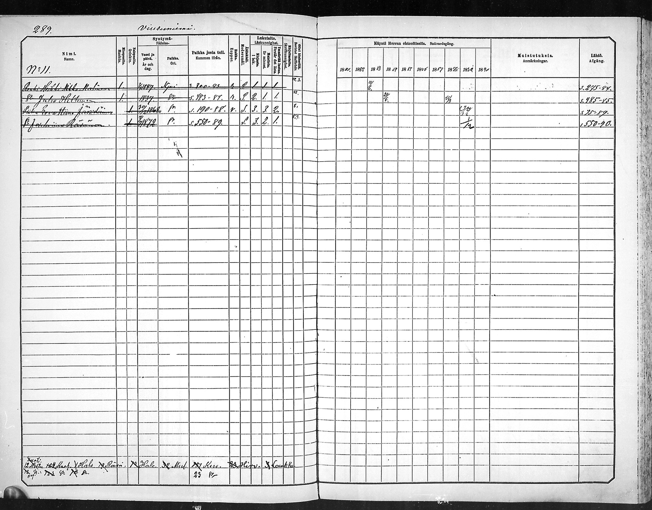 [ ../kirjat/Kirkonkirjat/outokumpu/rippikirja_1881-1890_mko1-13/kuvat/289.jpg ]