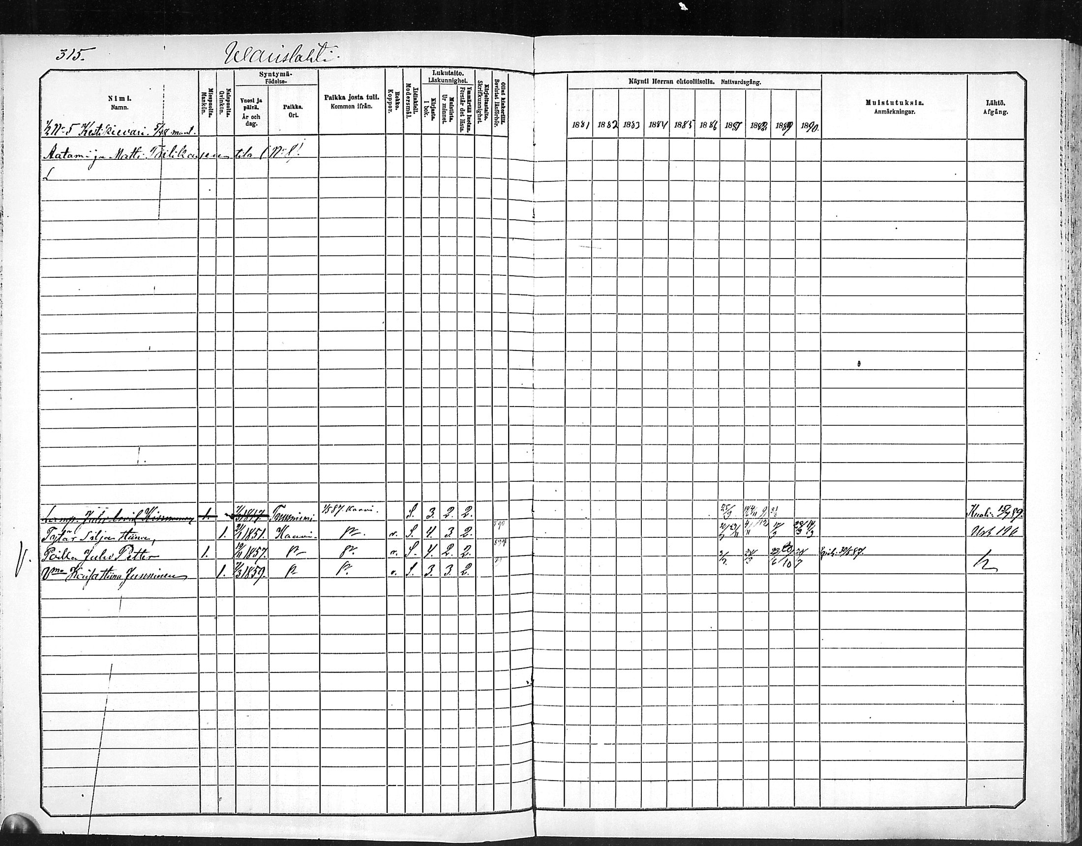 [ ../kirjat/Kirkonkirjat/outokumpu/rippikirja_1881-1890_mko1-13/kuvat/315.jpg ]