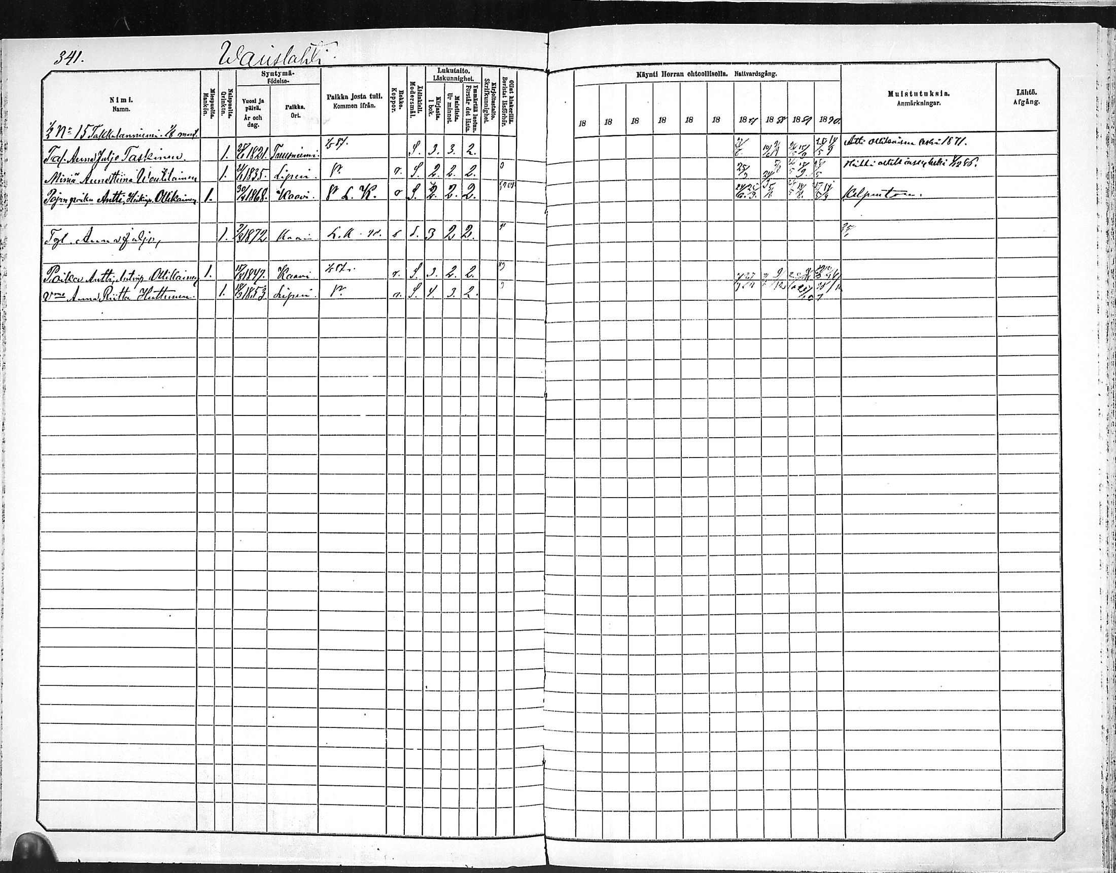 [ ../kirjat/Kirkonkirjat/outokumpu/rippikirja_1881-1890_mko1-13/kuvat/341.jpg ]