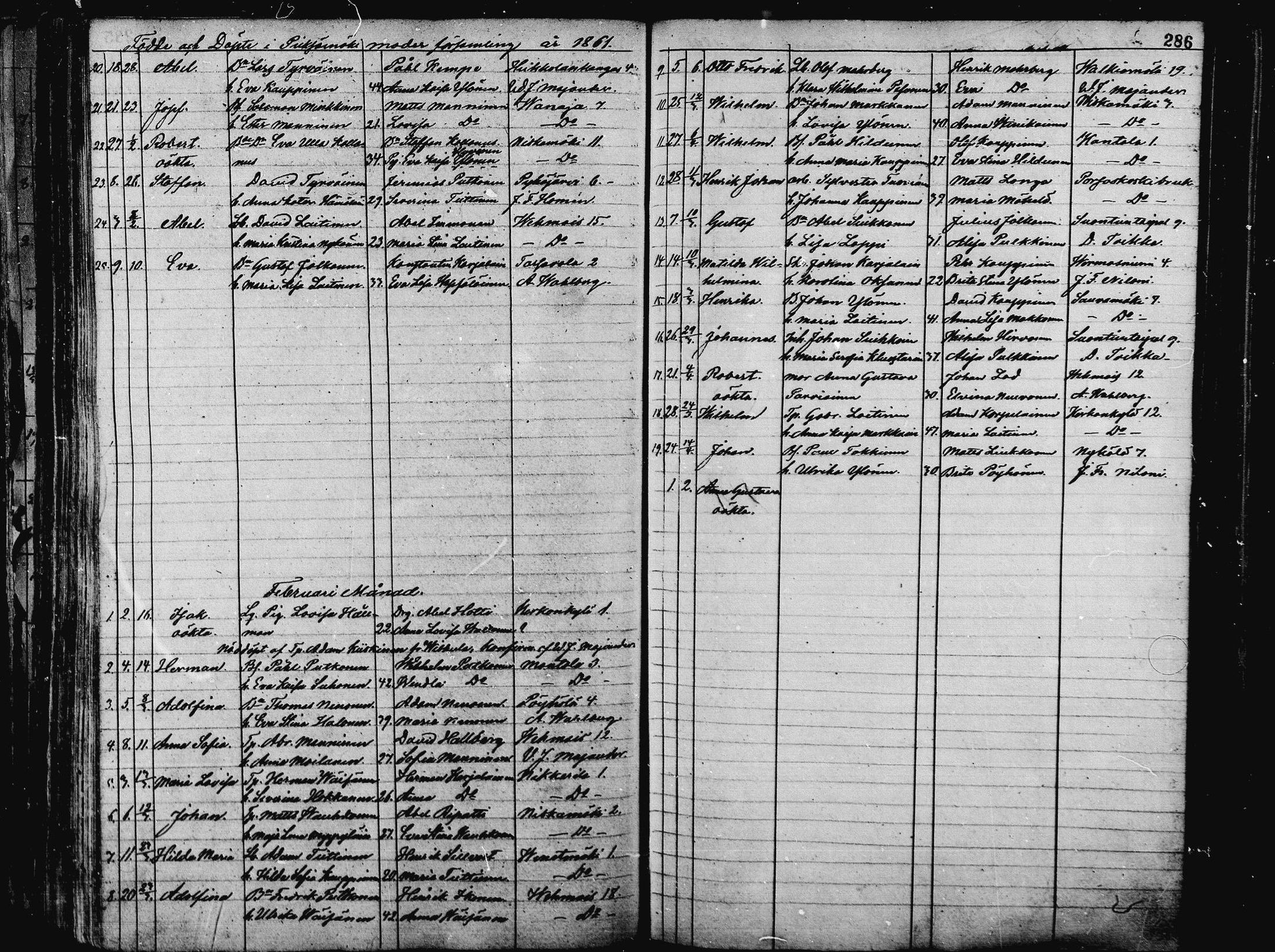 [ ../kirjat/Kirkonkirjat/pieksamaki/syntyneet_1836-1862_msrk_mko1-11/kuvat/284.jpg ]